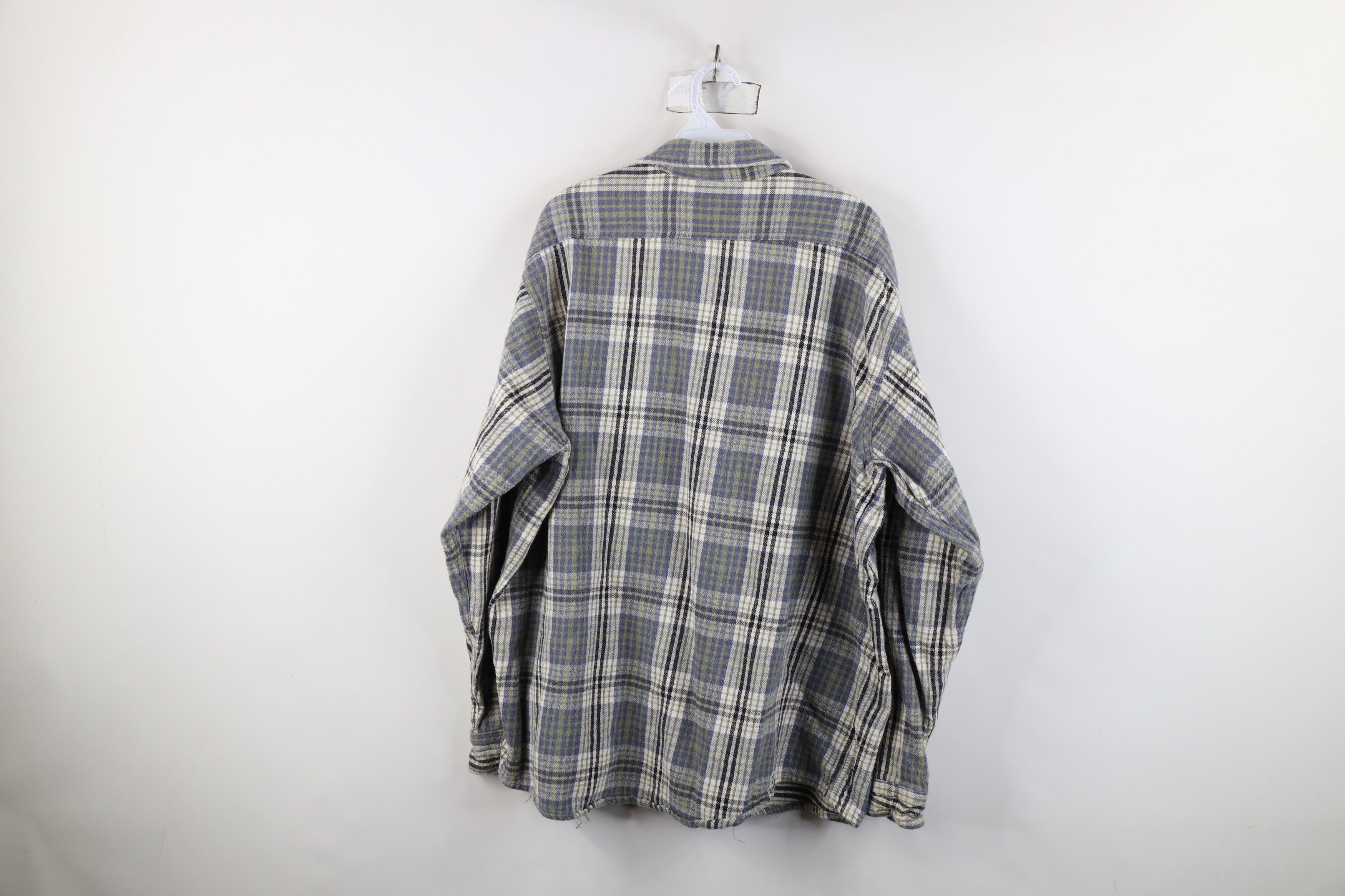 Vintage Vintage 90s Heavyweight Flannel Collared Button Shirt Plaid Size US XXL / EU 58 / 5 - 9 Thumbnail