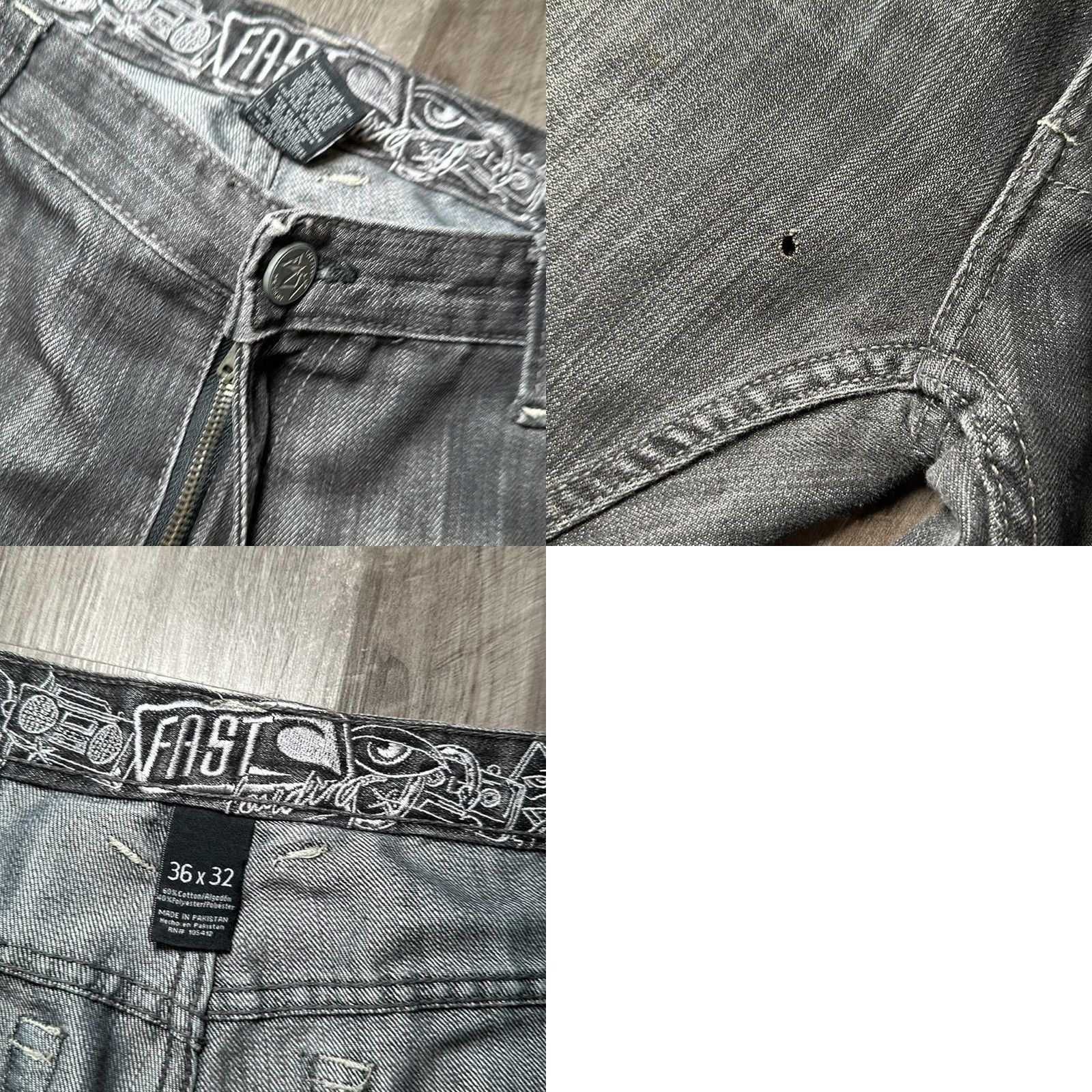 Olive Live Fast Die Young Jeans 36x32 Slim Distressed Size US 36 / EU 52 - 8 Thumbnail
