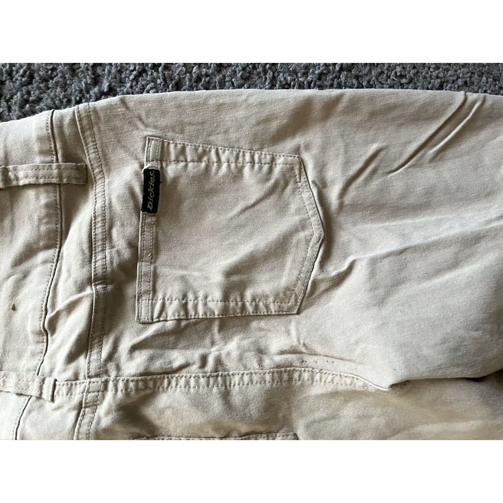 Dickies Dickies Pants Skinny Twill Pockets Juniors 7 Beige Mid Rise Stretch Womens Size ONE SIZE - 5 Thumbnail