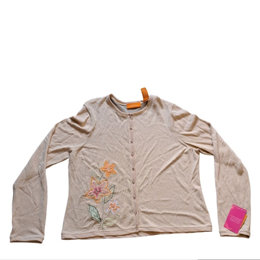 Other Vintage Intuitions Y2K Button Down Floral Stitch Lawn Party Size XL / US 12-14 / IT 48-50 - 12 Thumbnail
