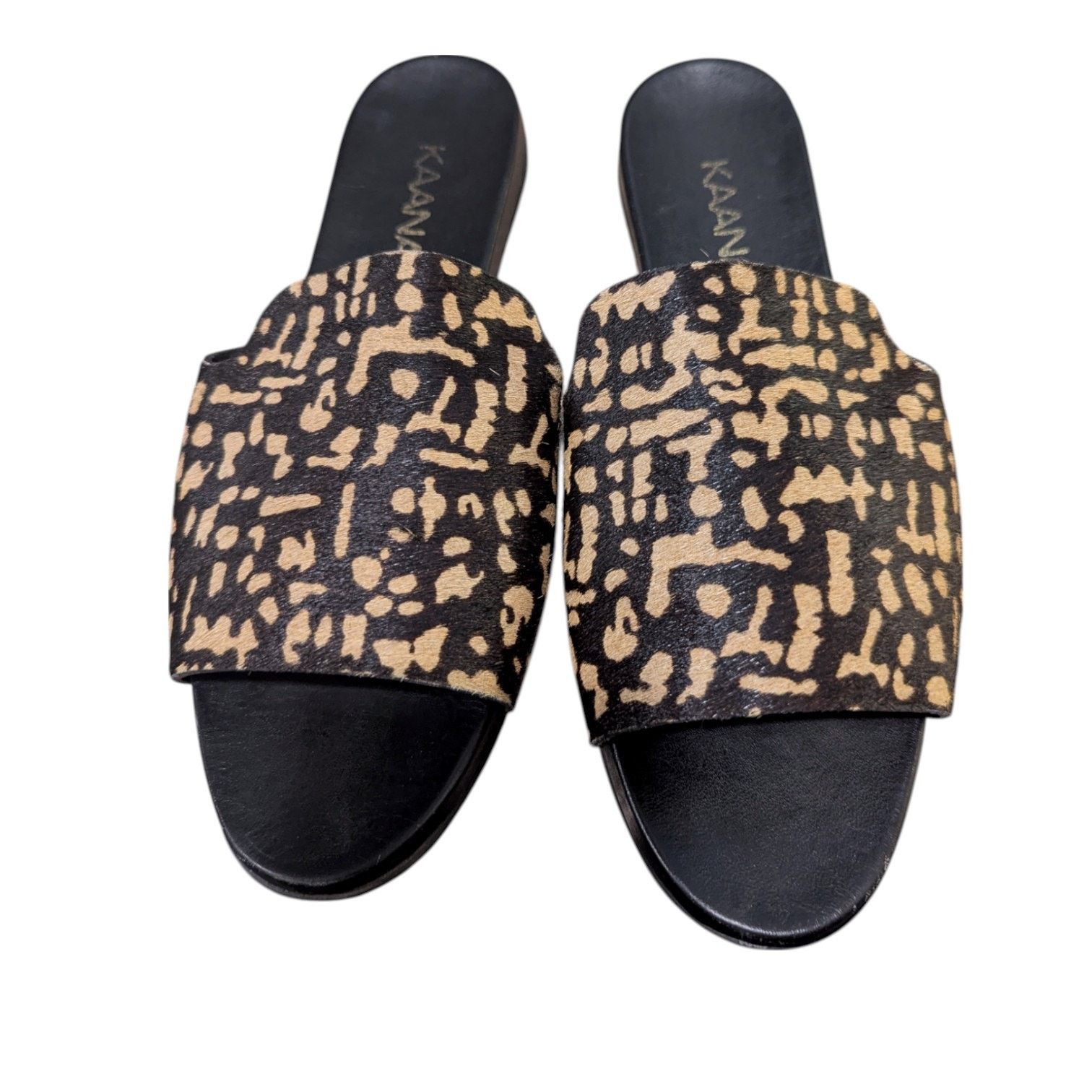 Anthropologie KAANAS Leticia Pony Slide Leather Calfskin Open Toe Sandal Size US 9 / IT 39 - 2 Thumbnail