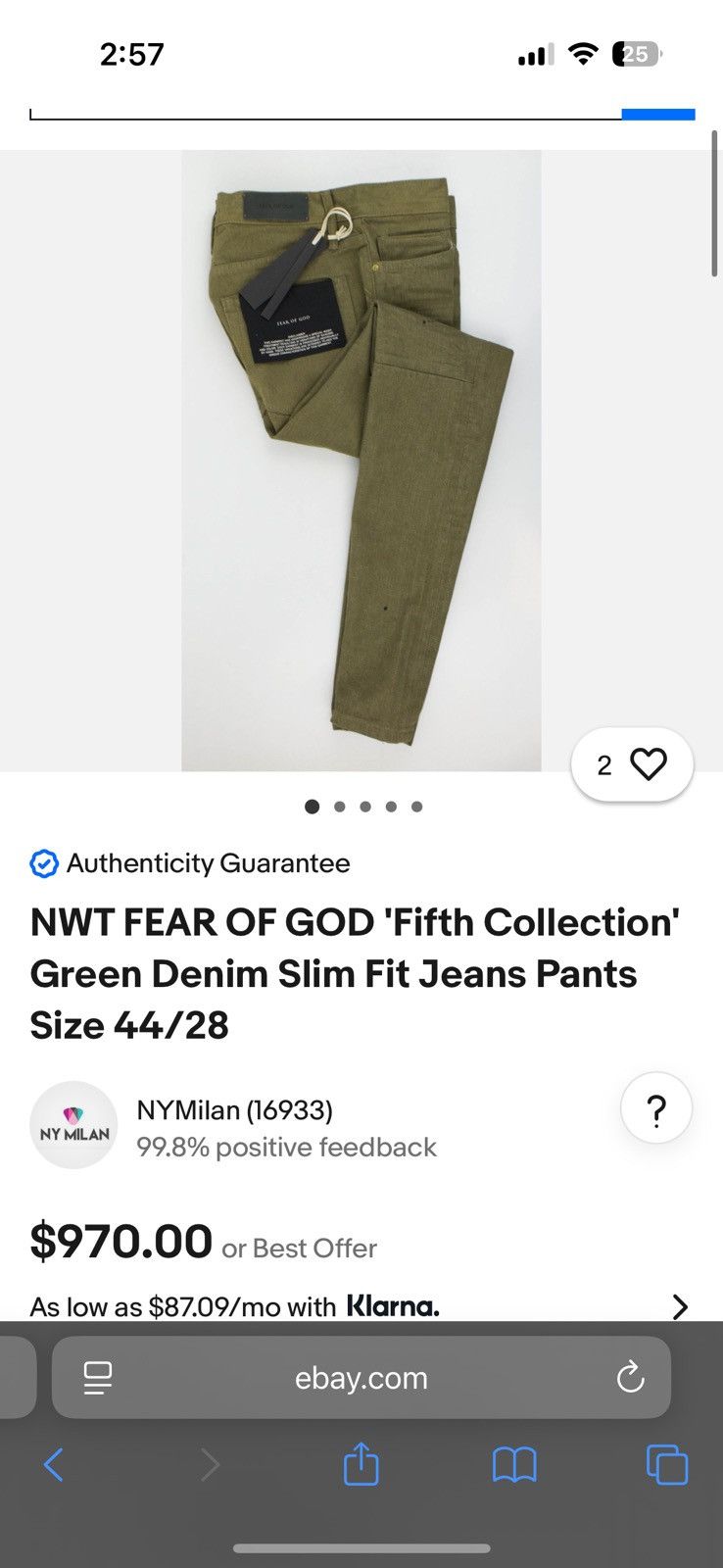 Fear of God Fear of God Fifth Collection Jeans Size US 36 / EU 52 - 16 Thumbnail