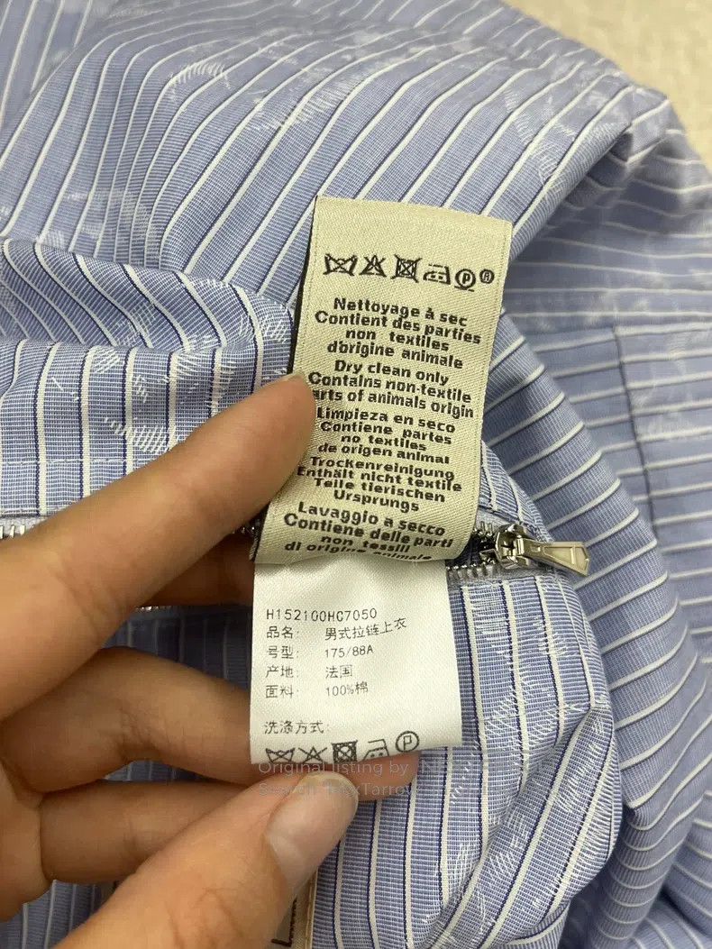 Hermes Hermes Blue Striped Men's Pig Nose Print Jacket Size US M / EU 48-50 / 2 - 7 Thumbnail