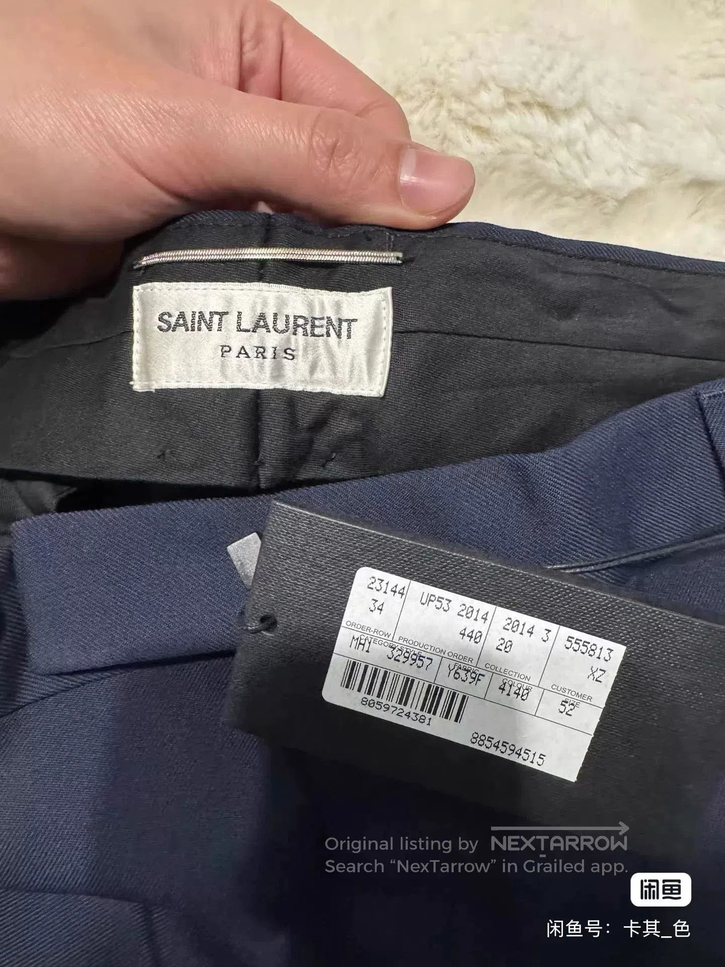 Saint Laurent Paris Saint Laurent 2014 Runway Blue Trousers. Size US 28 / EU 44 - 2 Thumbnail