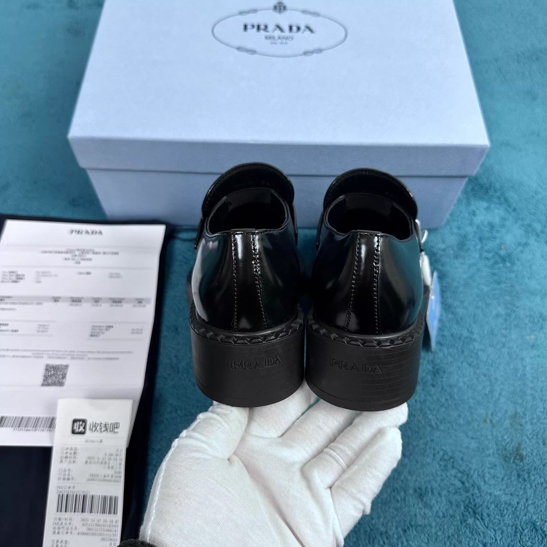 Prada Prada Leather Loafers Black Size 34.5 New With Accessories Size US 4 / IT 34 - 4 Thumbnail