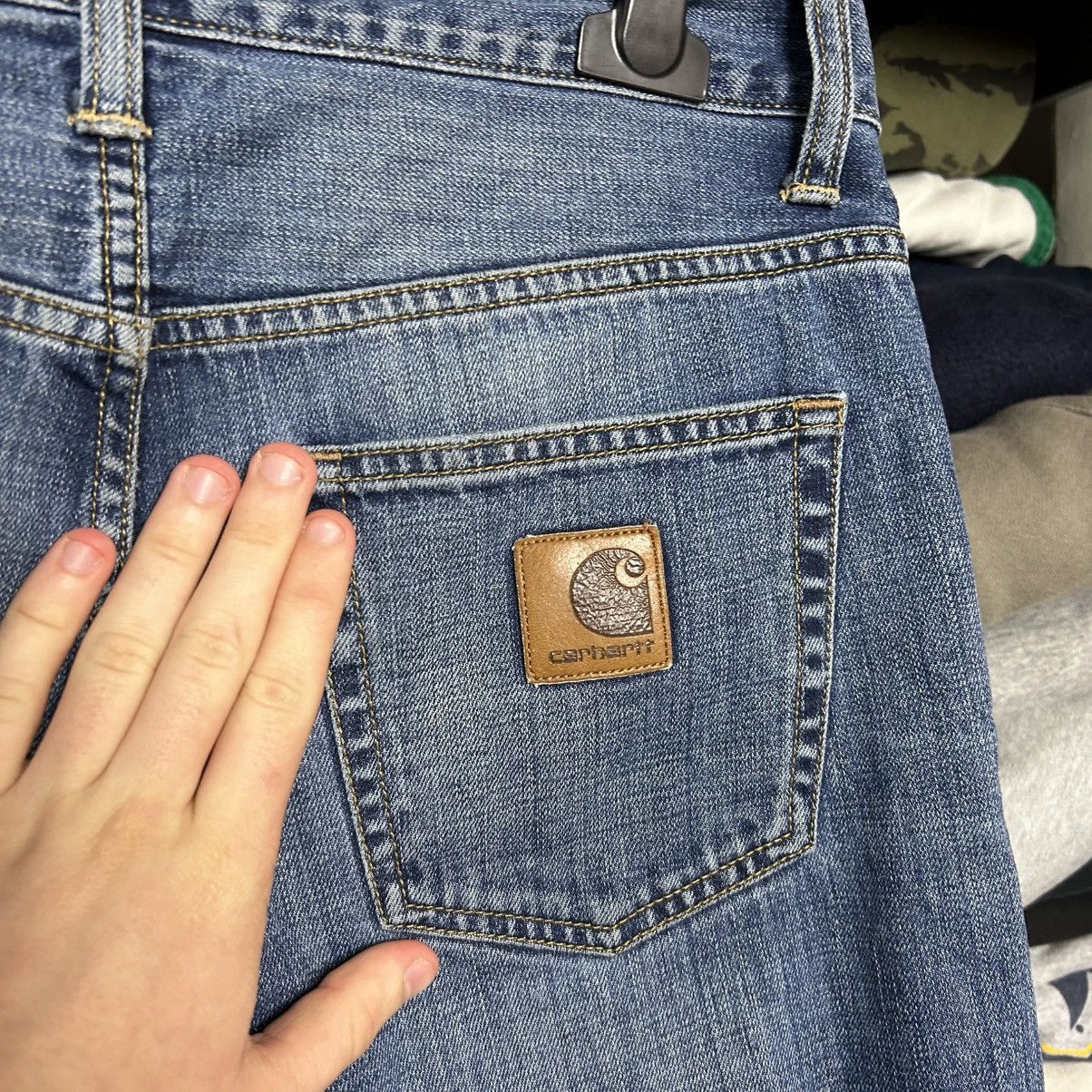 Carhartt Vintage Carhartt Patch Logo Wip Streetwear blue denim jeans Size US 32 / EU 48 - 3 Thumbnail