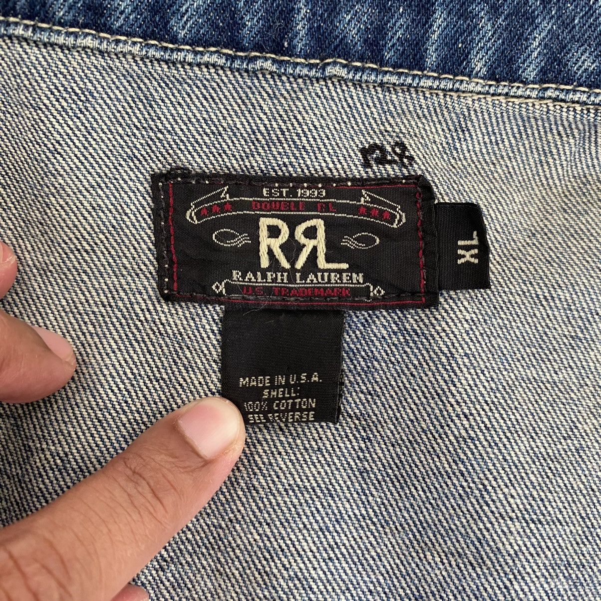 RRL Ralph Lauren VTG 90’s RRL Ralph Lauren Buckle Back Pleated Denim Jacket Size US XL / EU 56 / 4 - 19 Thumbnail