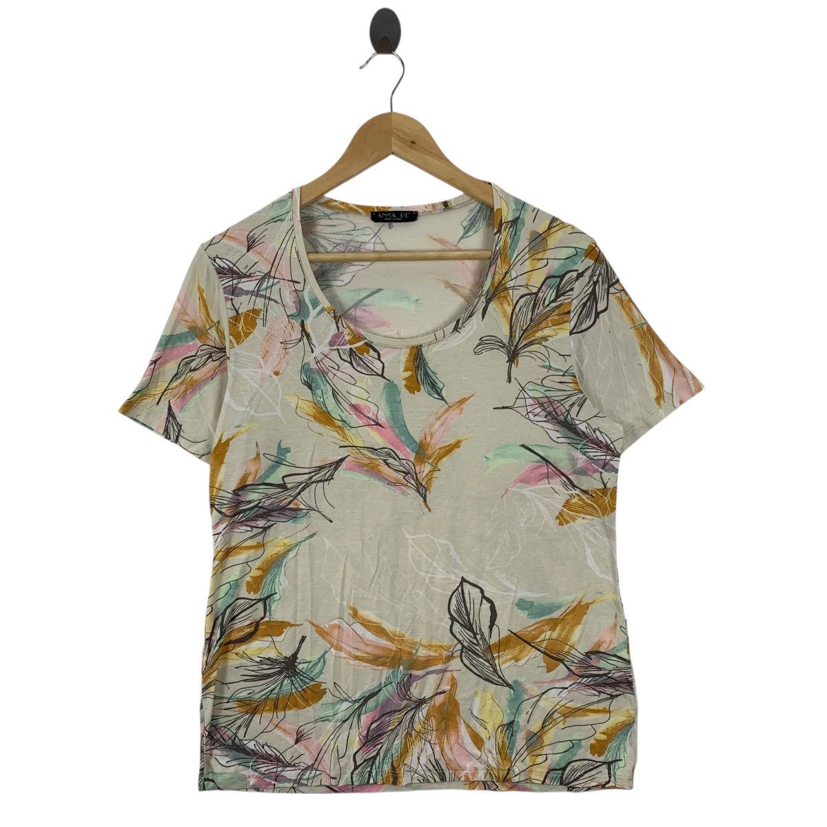 Vintage Vintage ANNA RE ITALY Overprint Leaf Art Abstract Tshirt Size M / US 6-8 / IT 42-44 - 1 Thumbnail