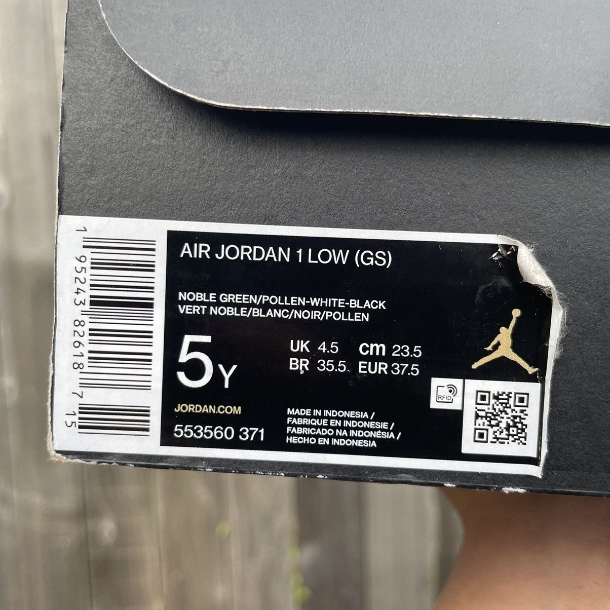 Jordan Brand × Nike Nike air Jordan 1 low Green Toe size 5y Size US 6.5 / IT 36.5 - 9 Thumbnail
