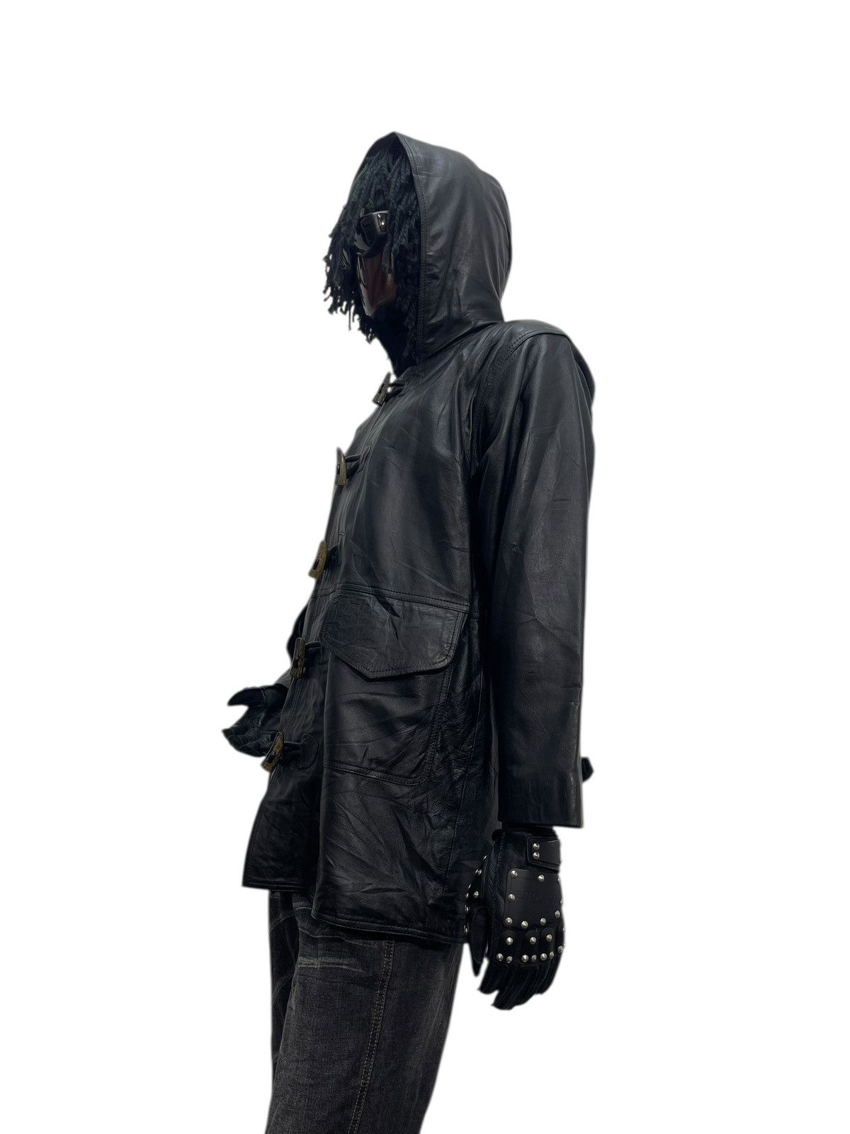 Vintage Hoodie Leather Jacket Vtg 90s Ell A Sheepskin 7🟩1 Size US L / EU 52-54 / 3 - 3 Thumbnail
