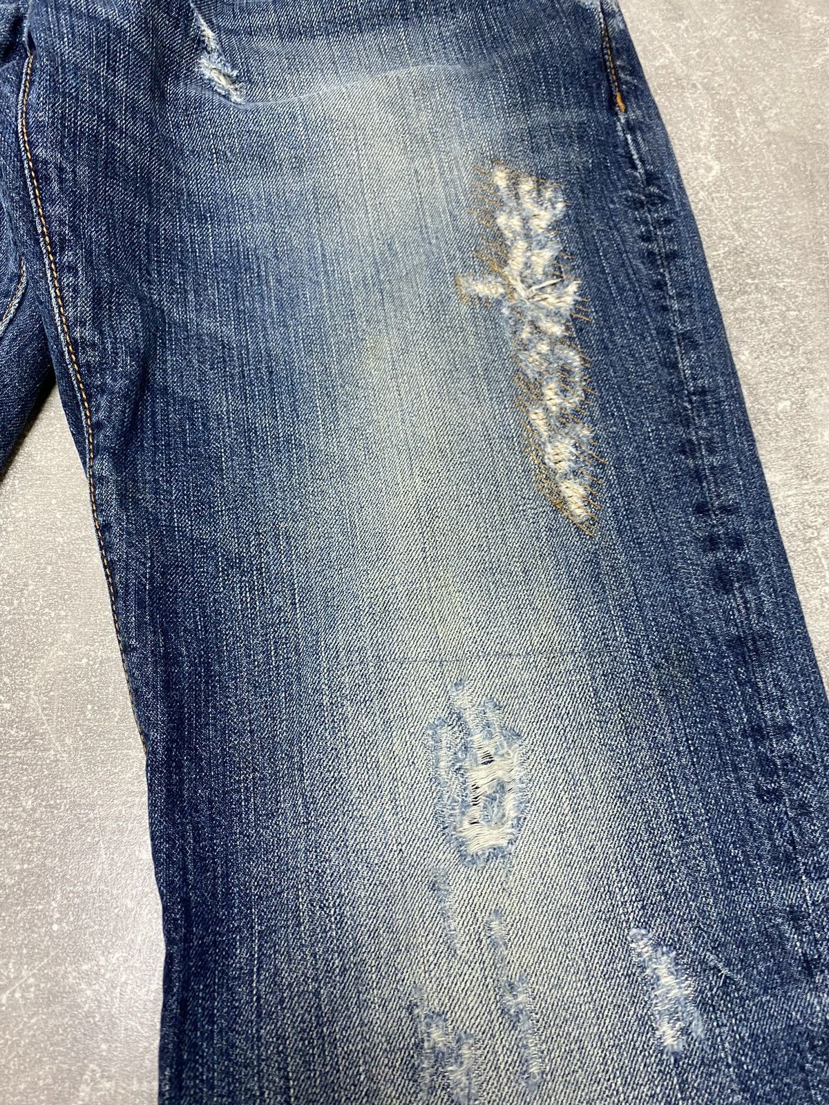 Designer × Dirk Bikkembergs Dirk Bikkembergs Sport Couture Cut Raw Denim Jeans Size US 34 / EU 50 - 6 Thumbnail