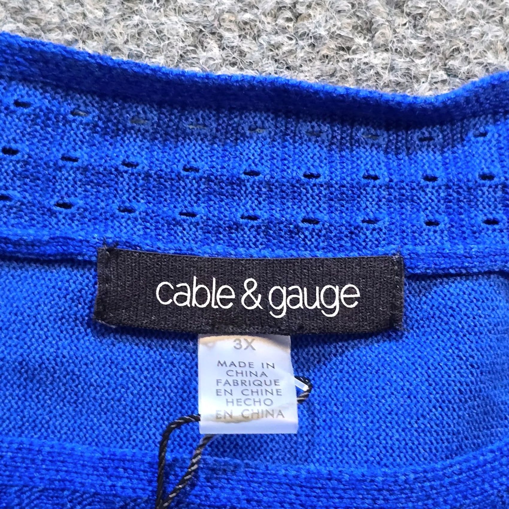 Vintage Cable Gauge Sweater Womens Size 3X Blue Button Sleeve Knit Casual Soft Pullover Long Sleeve Knitwear Size XXL / US 16-18 / IT 52-54 - 5 Thumbnail