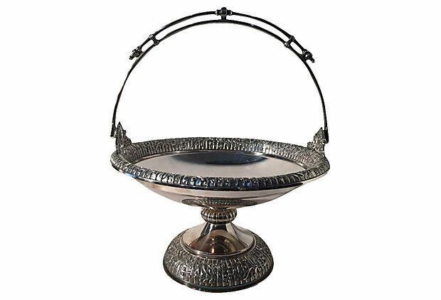 Designer Silver Plated Ornate White Metal Fruit Basket Size ONE SIZE - 1 Thumbnail