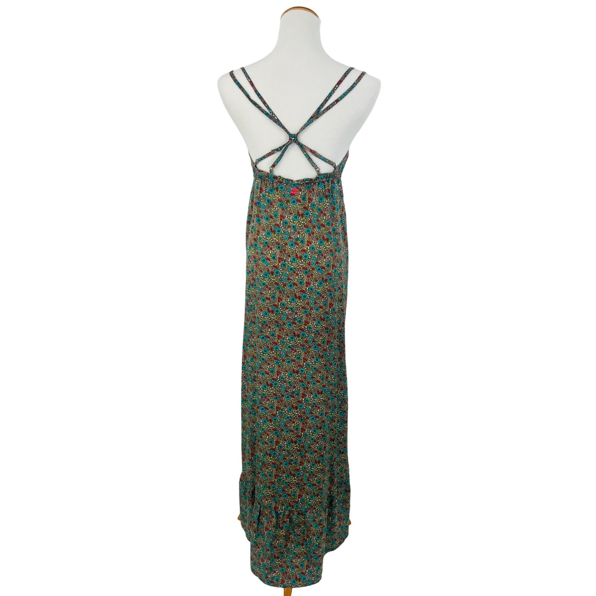 Billabong VTG Billabong Floral Strappy Back Maxi Dress | Coastal Boho Size L / US 10 / IT 46 - 7 Thumbnail
