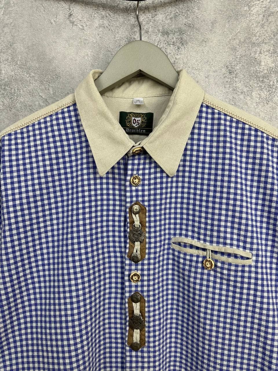 Other OS Trachten Bavarian Gingham Check Shirt Oktoberfest Size US XXL / EU 58 / 5 - 4 Thumbnail