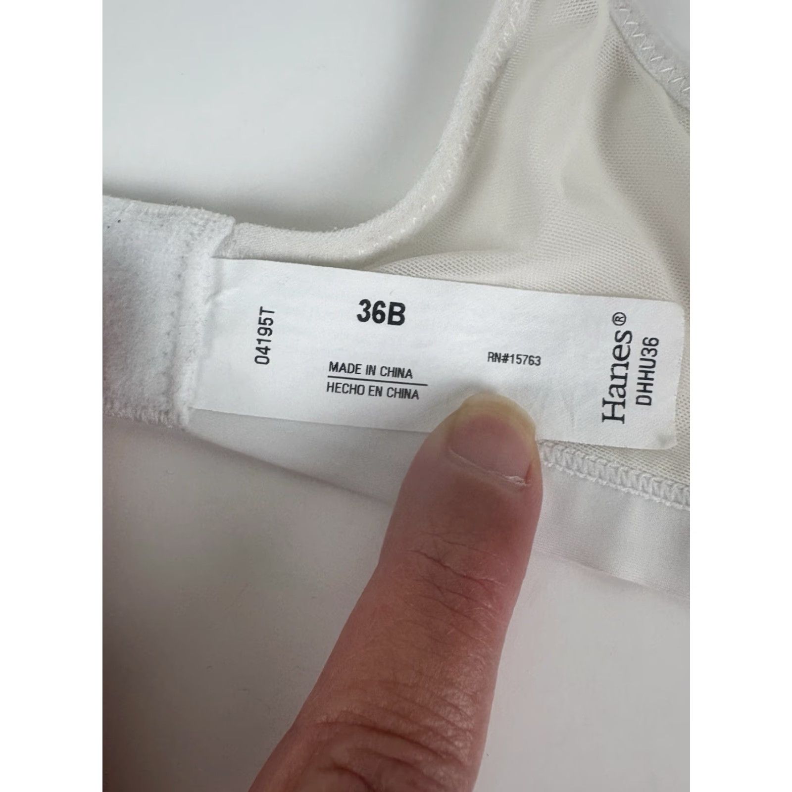 Hanes Hanes White Lightly Lined Wireless Bra Womens Size 36B Size ONE SIZE - 5 Thumbnail