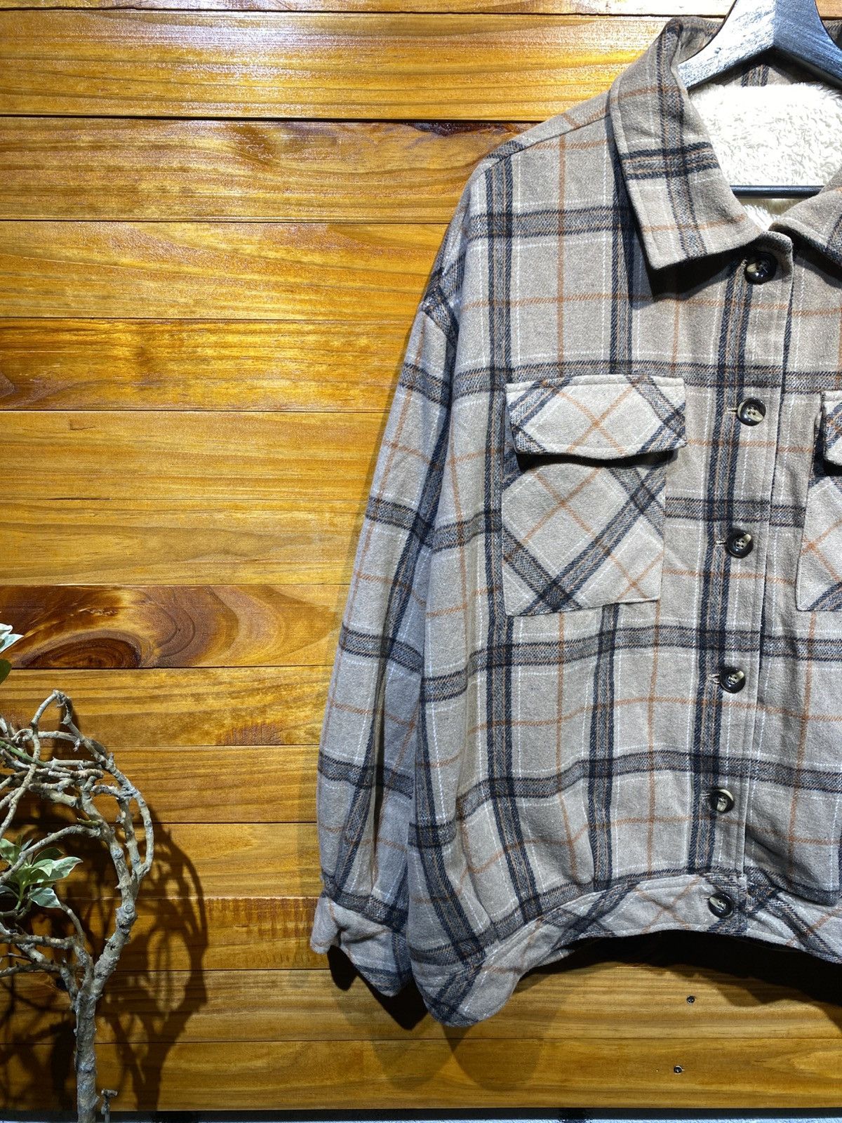 Japanese Brand Vintage Private Pause Sherpa Line Checkered Overshirt Jacket Size US XXL / EU 58 / 5 - 7 Thumbnail