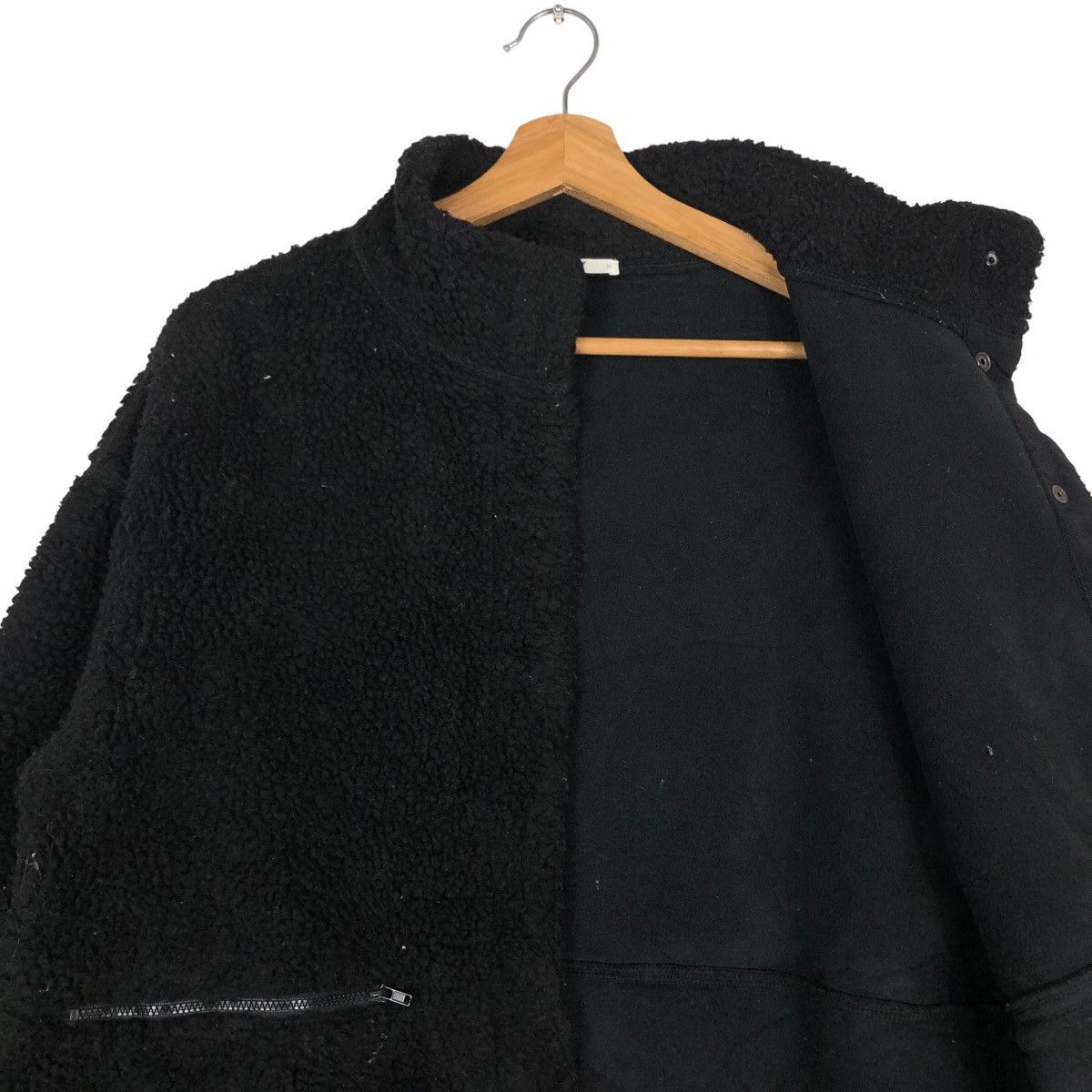 Japanese Brand 🔥Rich Black Vintage Fleece Jacket GU Japan Issey Miyake Size US XL / EU 56 / 4 - 12 Thumbnail