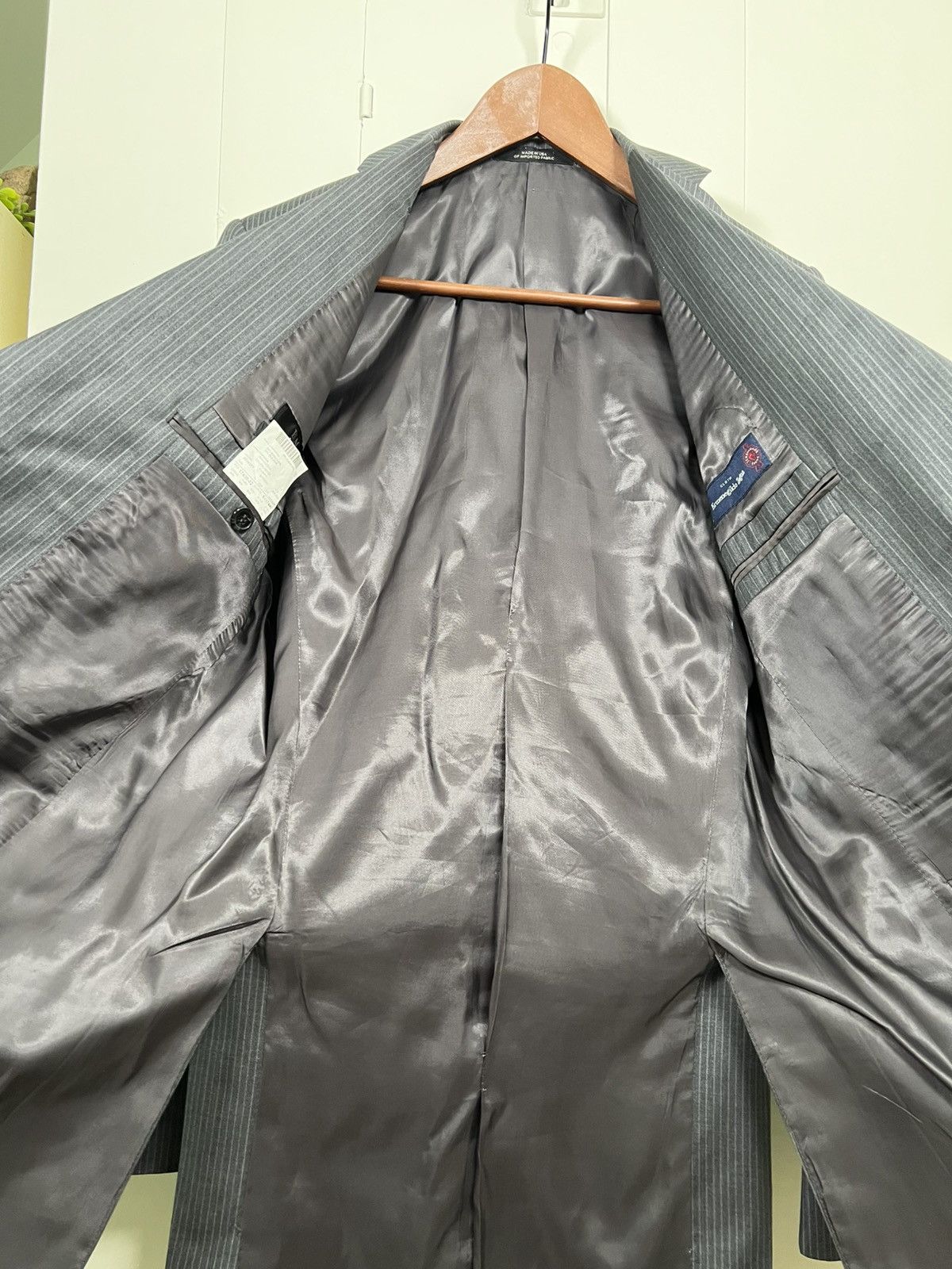 Ermenegildo Zegna Grey Striped Vintage Ermenegildo Zegna Blazer Size 38R - 11 Thumbnail