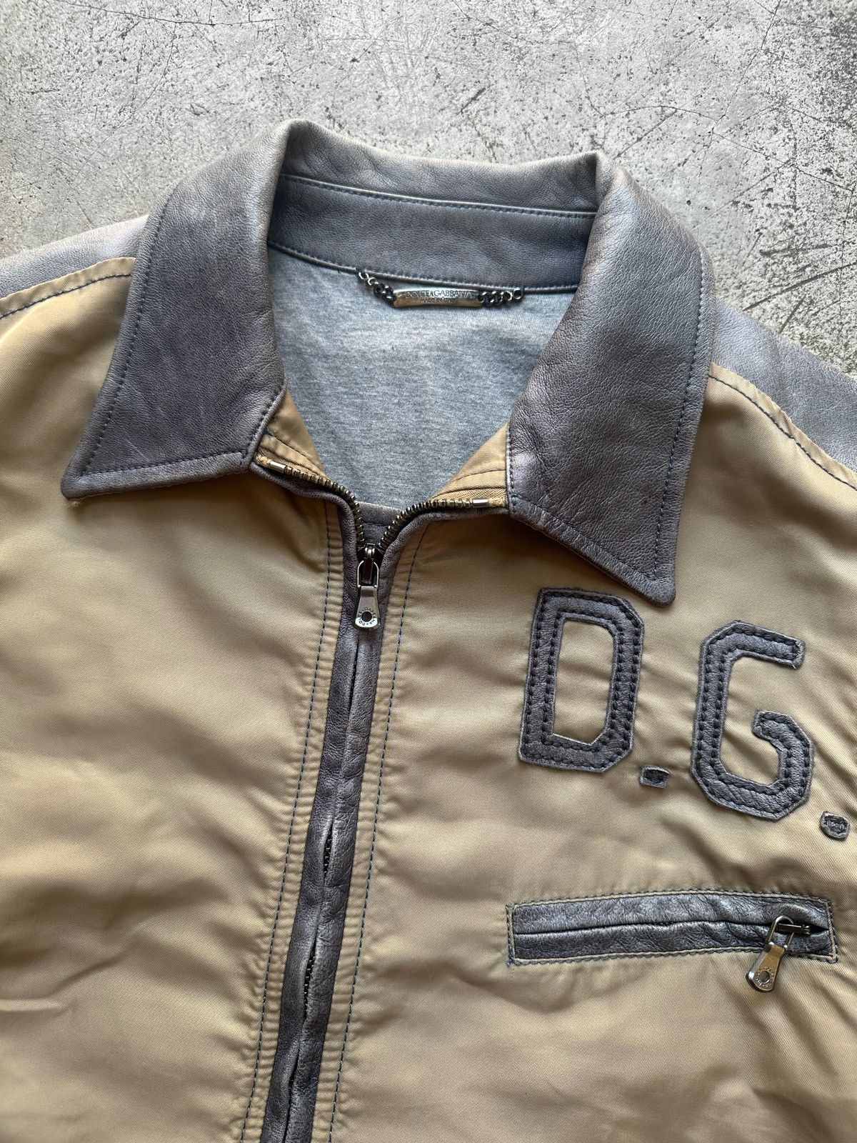 Dolce & Gabbana Hybrid Lambskin Patch Nylon Rider Jacket Size US M / EU 48-50 / 2 - 7 Thumbnail