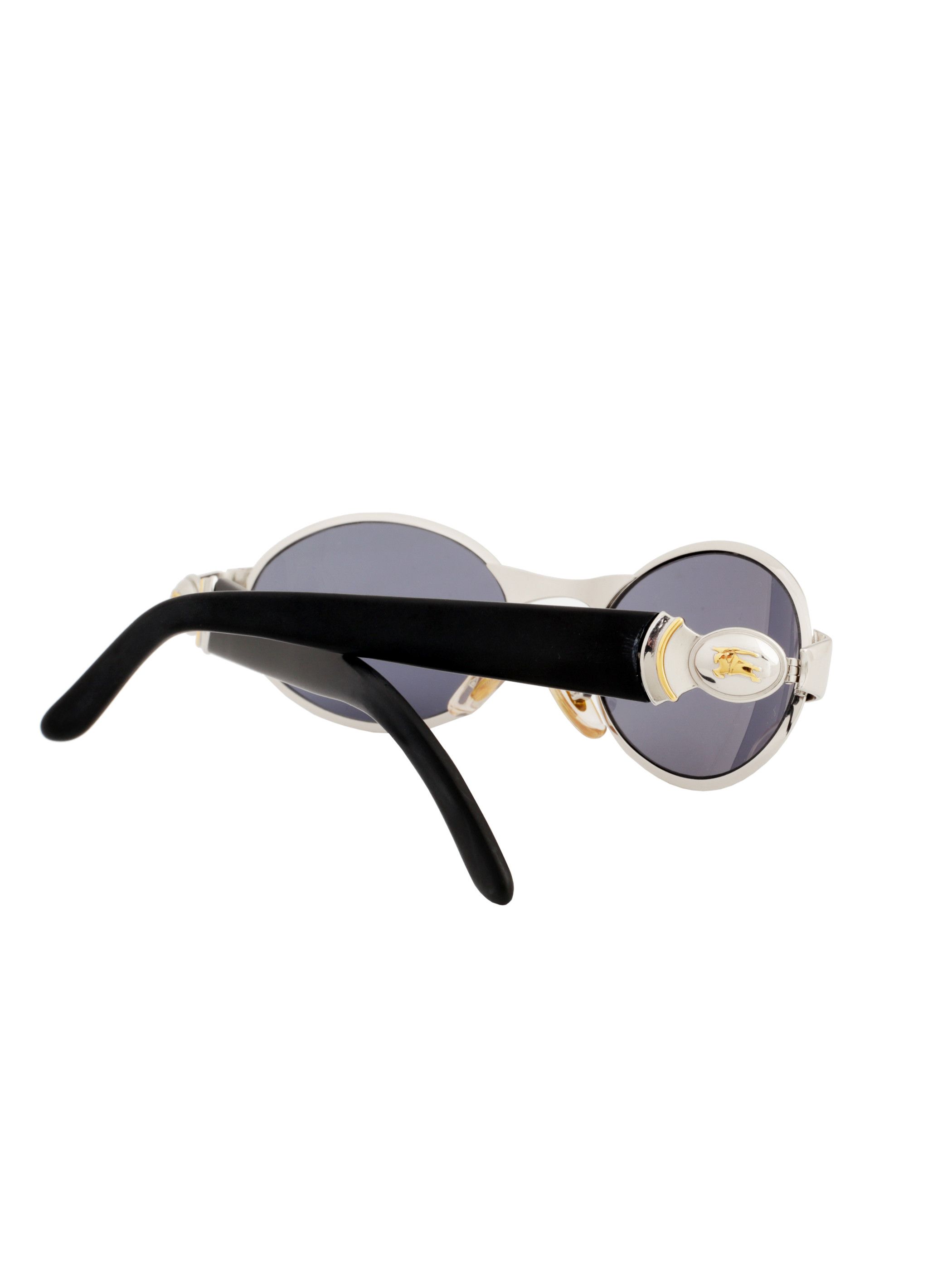 Burberry Burberry’s ’90s Silver & Gold Black Oval Sunglasses Size ONE SIZE - 3 Thumbnail
