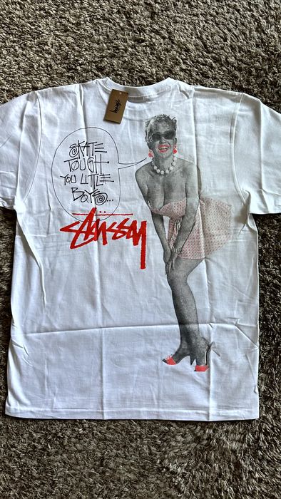 Stussy **NEW RARE** STUSSY SKATE TOUGH WHITE LOGO TEE T-SHIRT M