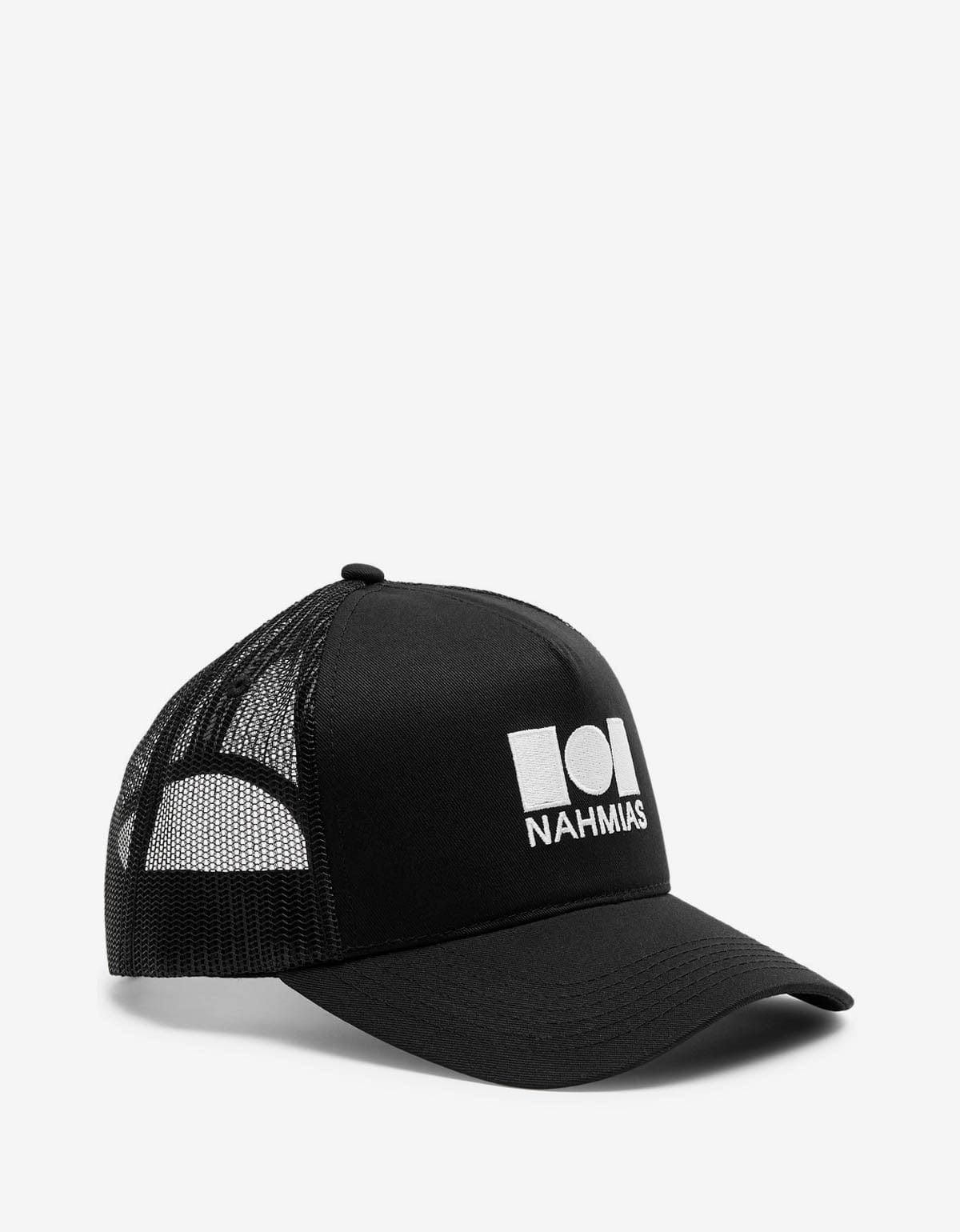 image of Nahmias Black Logo Trucker Hat, Men's