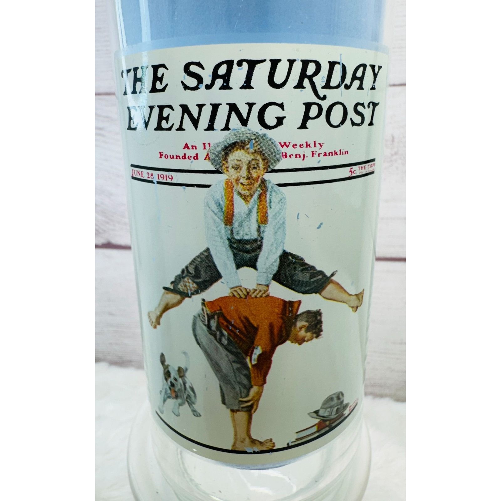 Other Norman Rockwell Saturday Evening Post "LEAPFROG" Glass Tumbl Size ONE SIZE - 7 Thumbnail