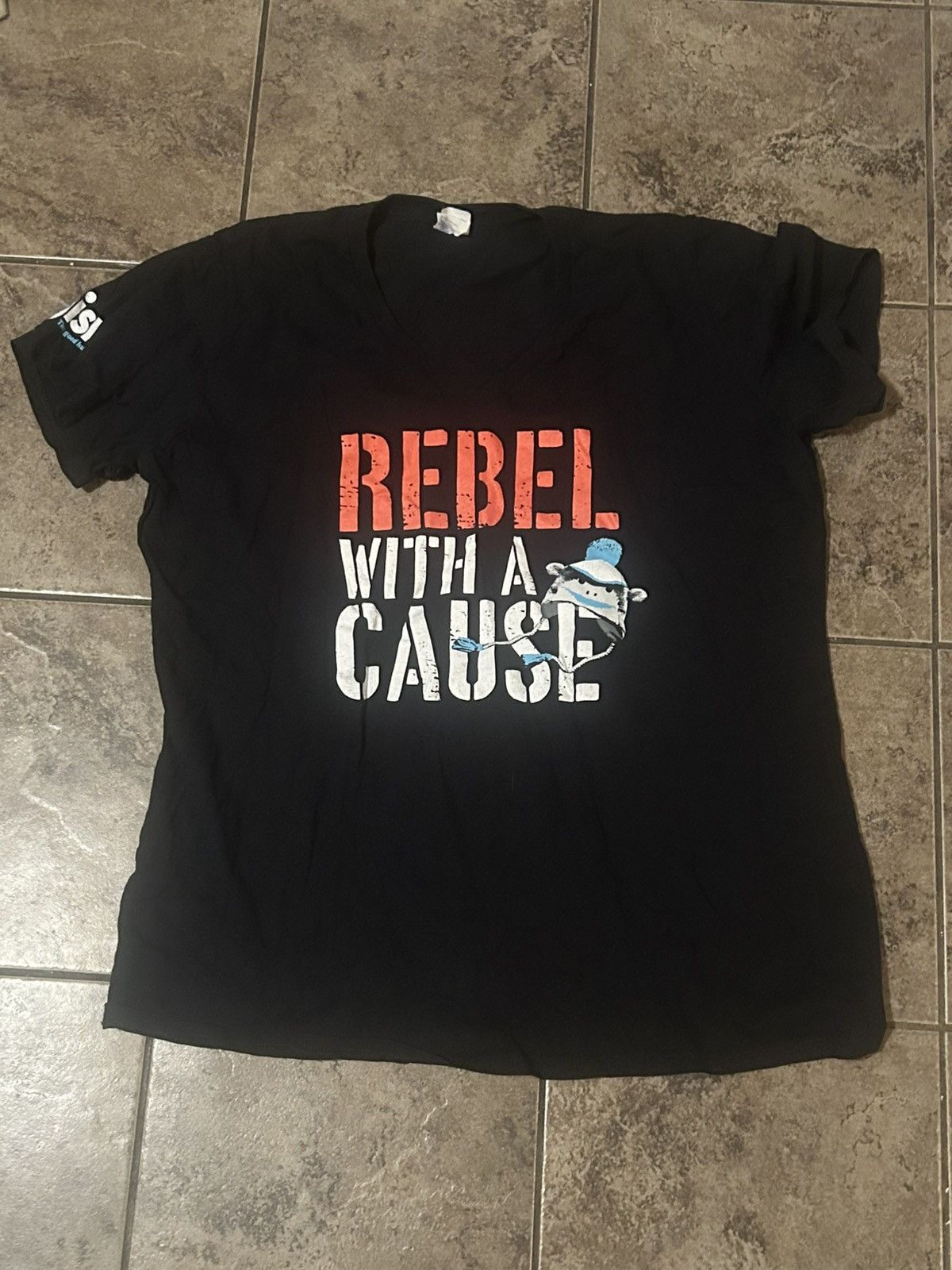 Port & Company Rebel with a cause V-Neck T-Shirt. Black. XXL Size XXL / US 16-18 / IT 52-54 - 1 Preview