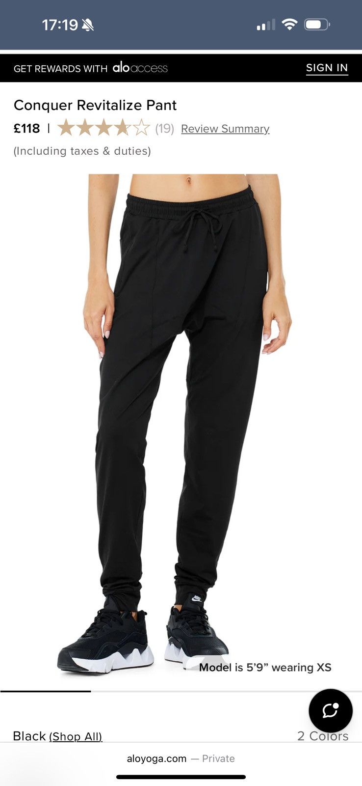 Alo Mens ALO Conquer Revitalize Pant Size US 34 / EU 50 - 1 Thumbnail