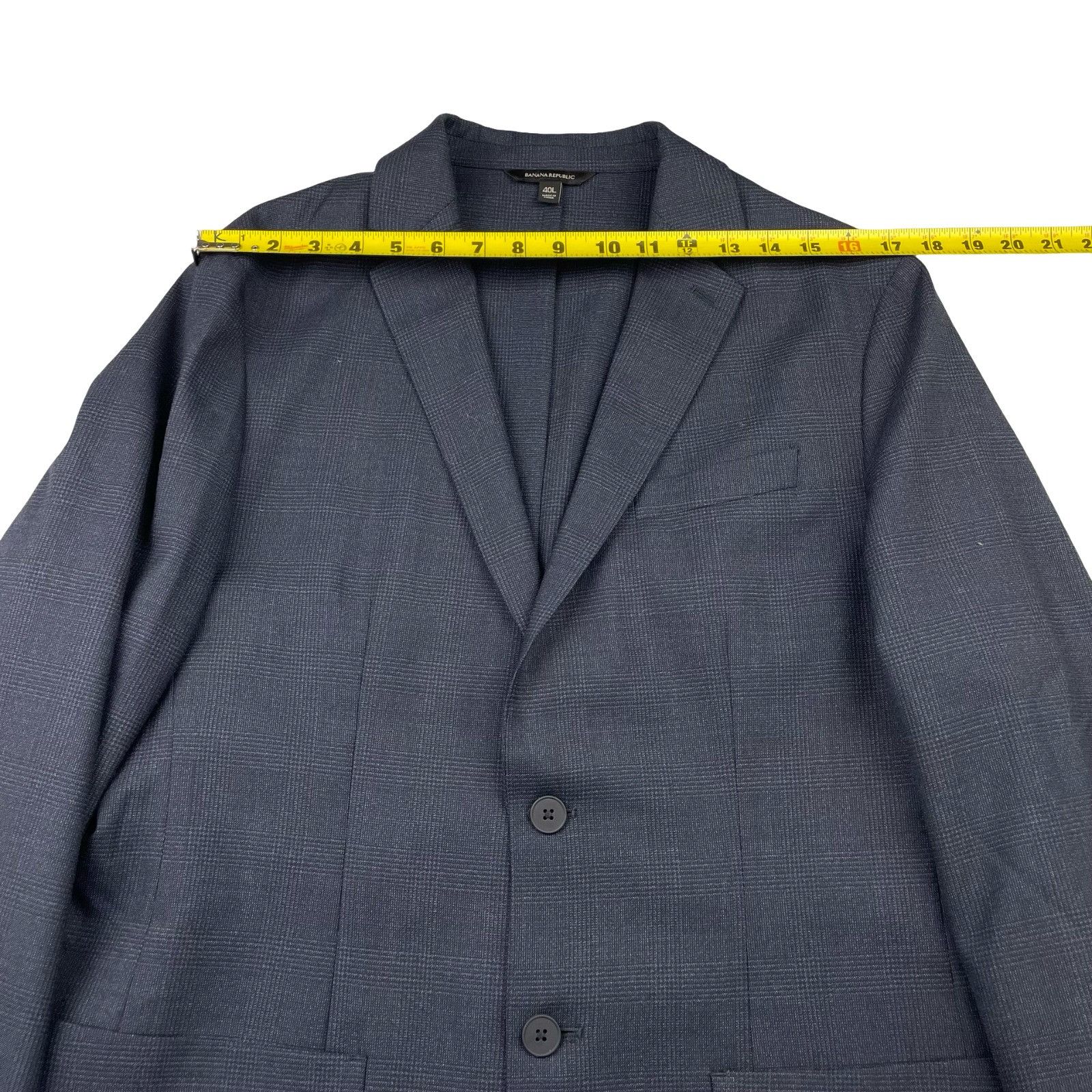 Banana Republic Banana Republic Men's Smart Weight Slim Fit Wool Suit Blue P Size 40L - 10 Thumbnail