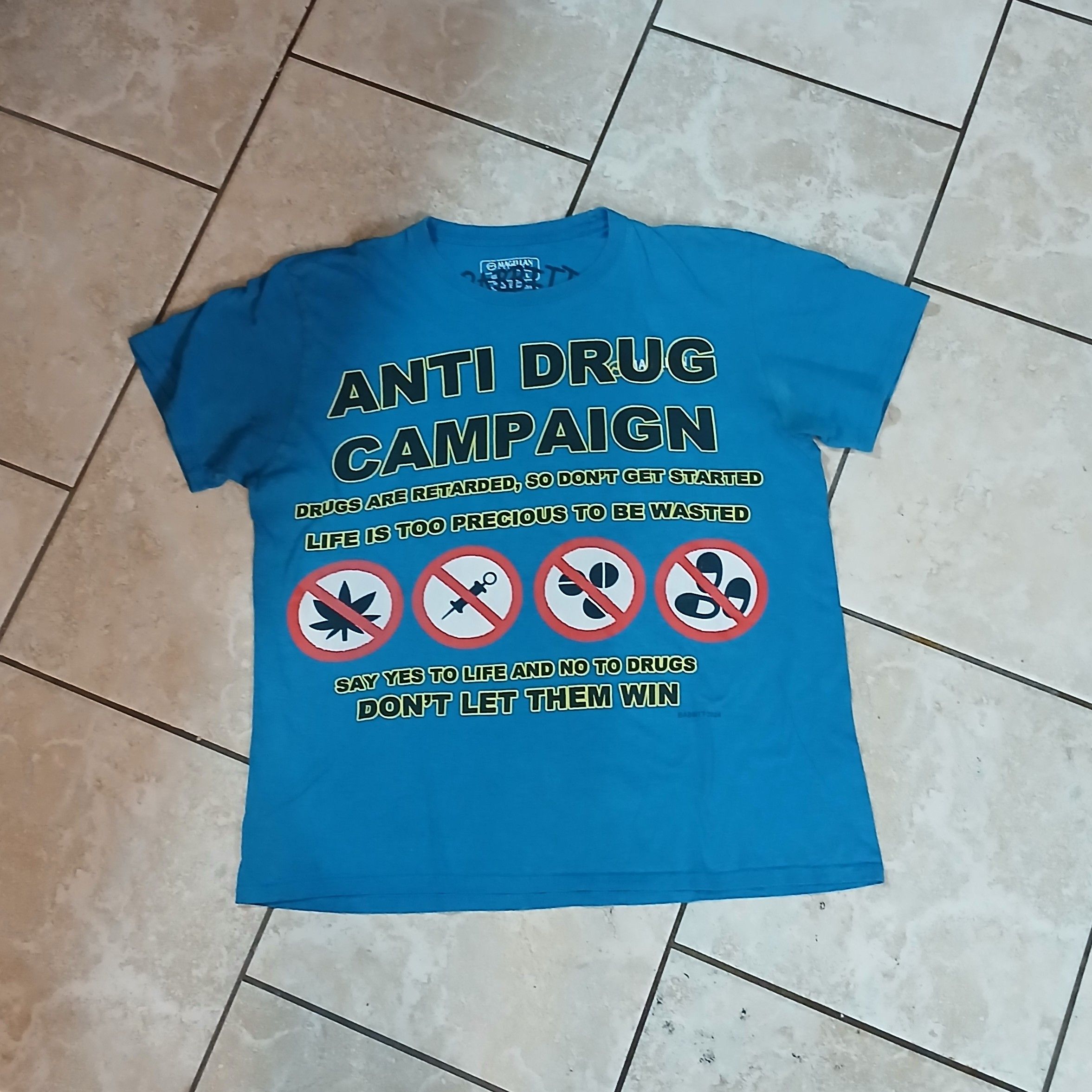 Asspizza L - BABBITT ASSPIZZA 2024 Anti Drug Campaign Blue T Shirt Size US L / EU 52-54 / 3 - 1 Thumbnail