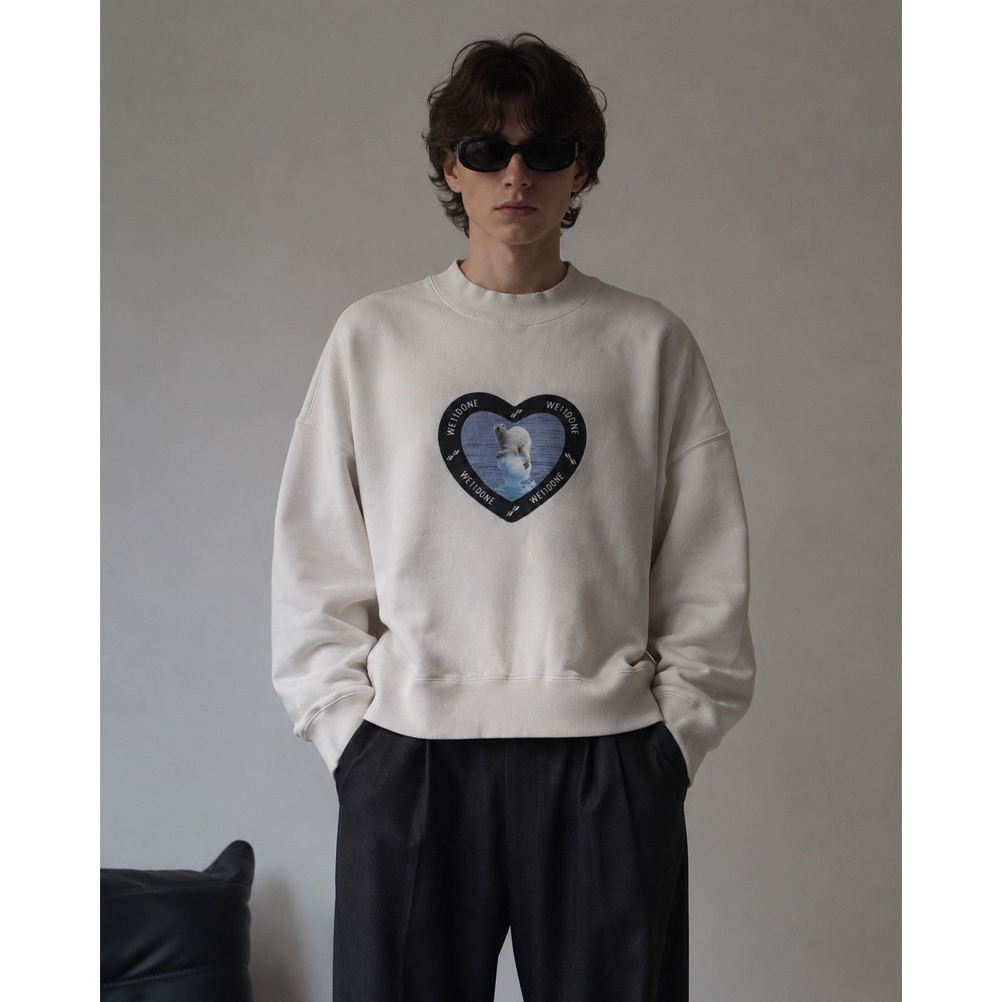 WE11DONE WE11DONE Polar Bear Heart Thermal Sweatshirt Size US XL / EU 56 / 4 - 1 Thumbnail