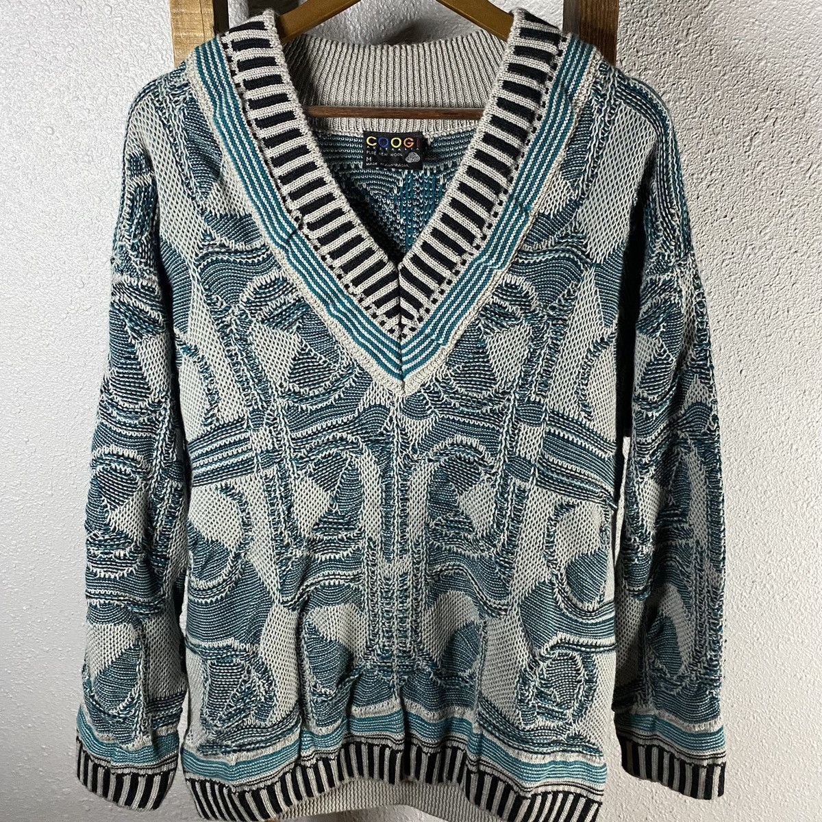 Vintage Australian Coogi Pure Wool 3D Knit Sweater