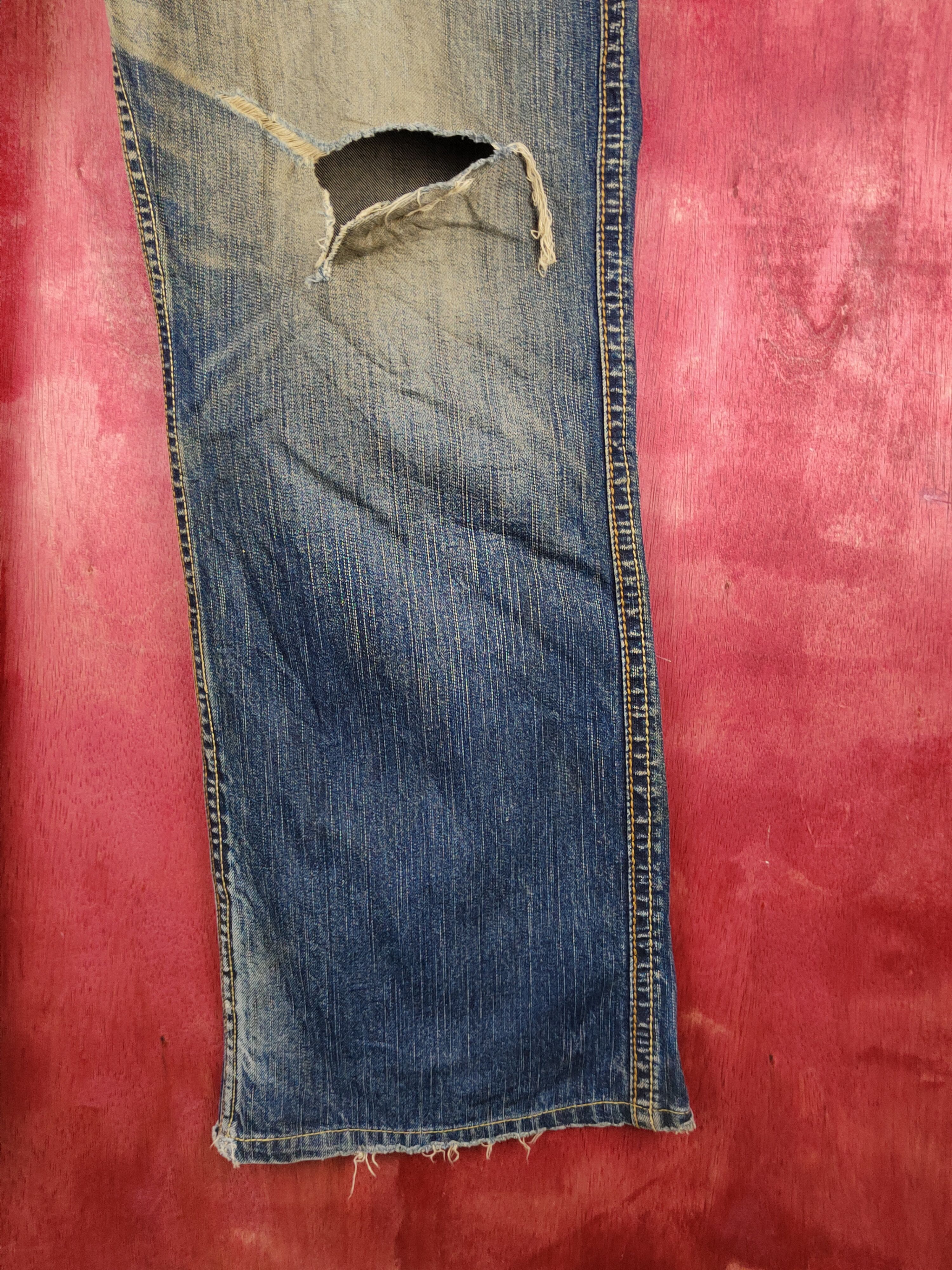 Japanese Brand DL Rush/Hour Dark Blue Faded Distressed Ripped Jeans #S1811 Size US 36 / EU 52 - 6 Thumbnail