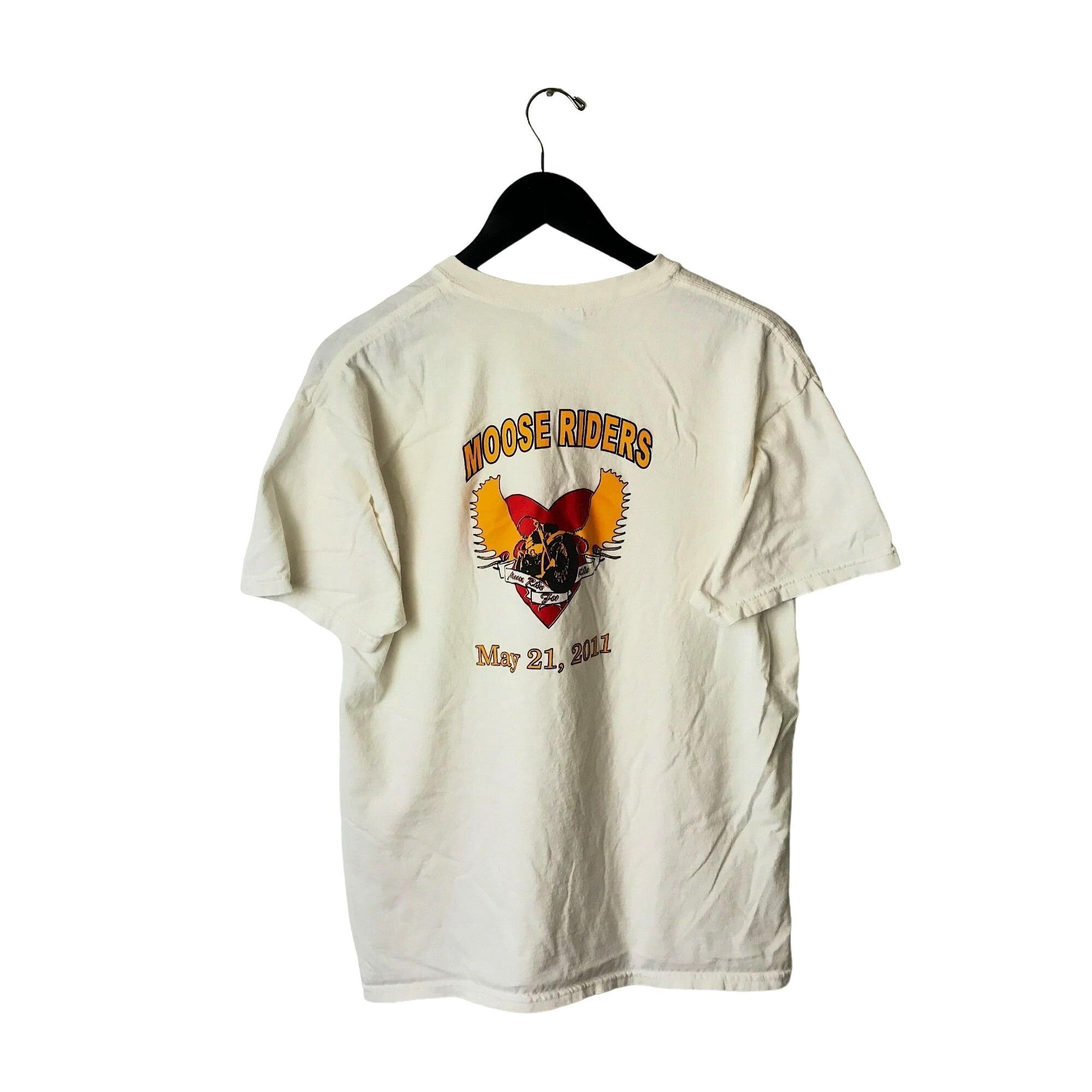 Vintage 2011 Moose Riders T Shirt Adult White L Large Motorcycle | Grailed