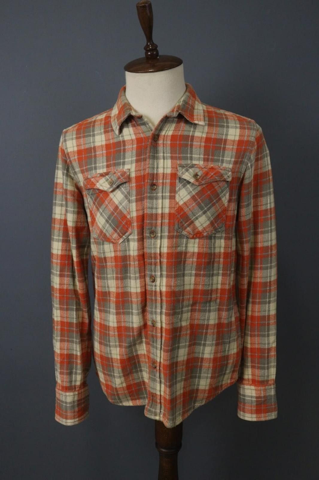 Designer Nudie Jeans Co Multi Plaid Cotton Front Shirt Size L Size US L / EU 52-54 / 3 - 1 Thumbnail