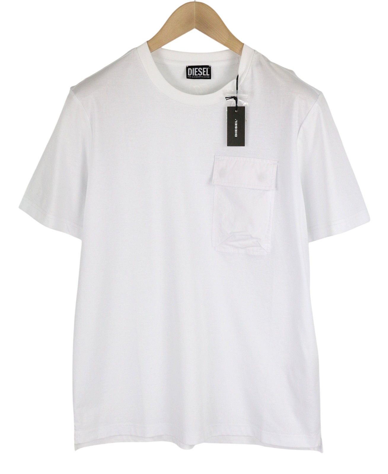 Diesel T-HAIM S White Tricot Patch Pocket T-Shirt 84098 Size US S / EU 44-46 / 1 - 1 Thumbnail