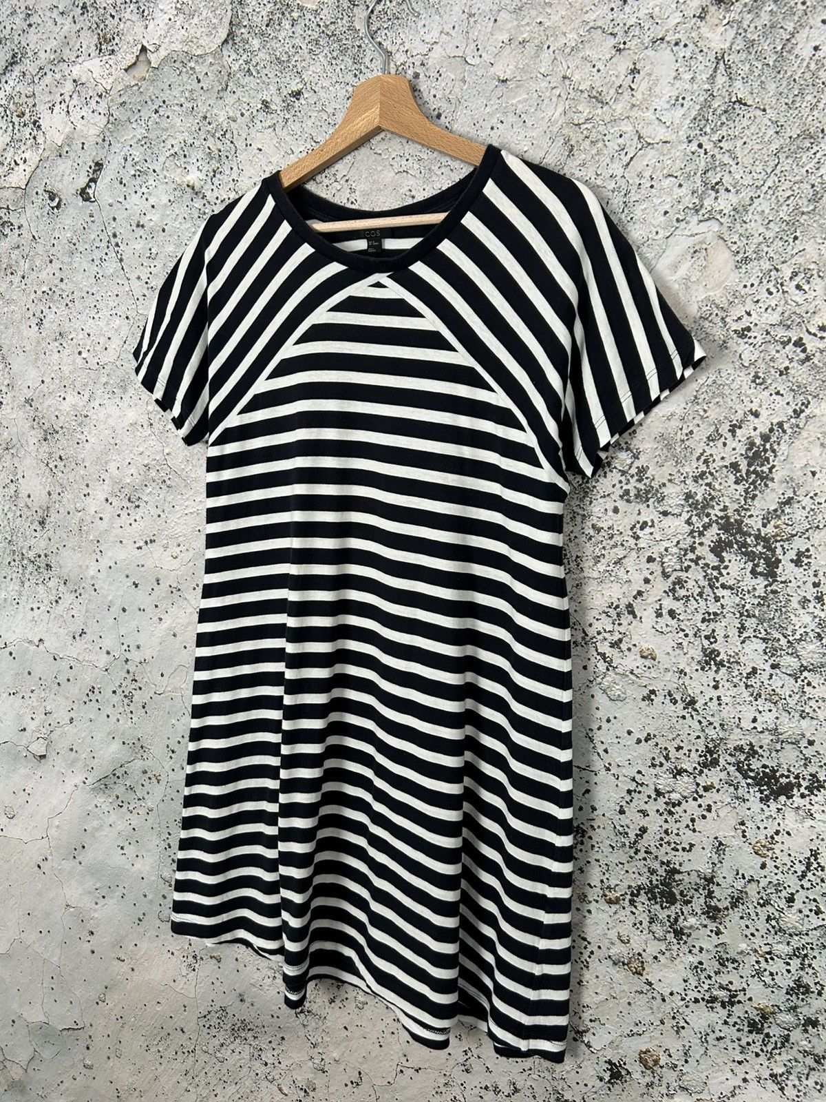Cos COS Stripe Midi Dress Designer Luxury Avant Garde Size XS / US 0-2 / IT 36-38 - 2 Thumbnail