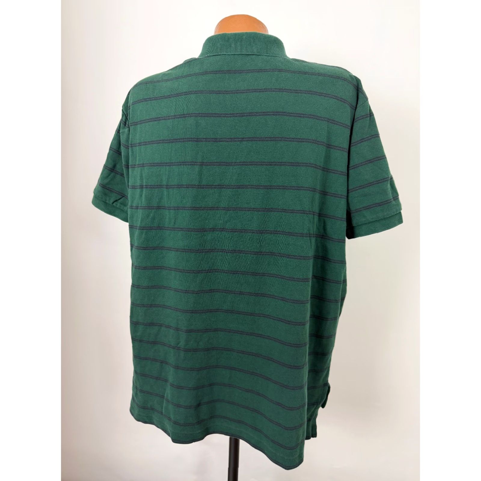 Polo Ralph Lauren VINTAGE Polo Ralph Lauren Polo Shirt Men 2XL Forest Green Navy Striped Cotton Jersey Preppy Size US XXL / EU 58 / 5 - 6 Thumbnail