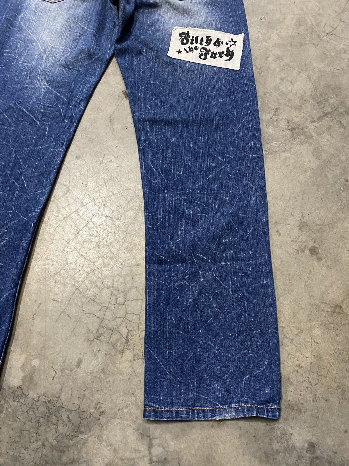 If Six Was Nine × Seditionaries Japanese Paint Skull Punk Patch Jeans Size US 30 / EU 46 - 12 Thumbnail