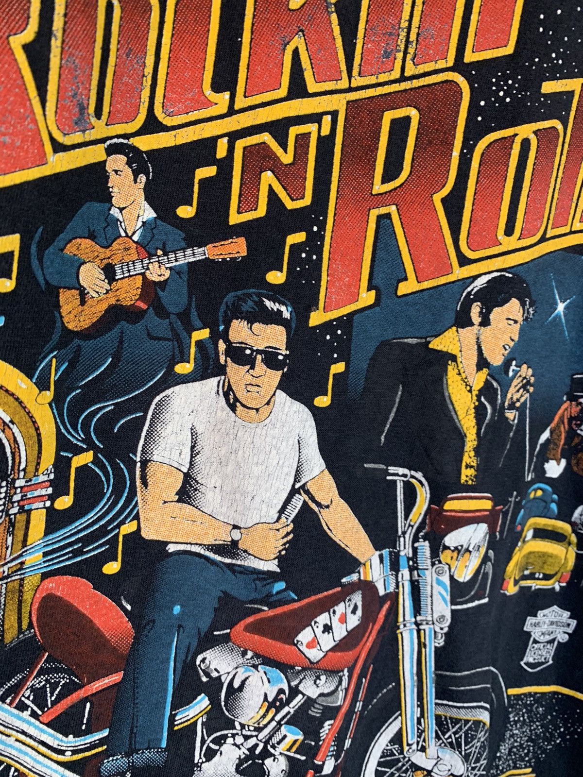 Band Tees × Harley Davidson × Vintage *RARE* Vintage 80s Harley Davidson Elvis Presley Biker Shirt Size US L / EU 52-54 / 3 - 3 Thumbnail