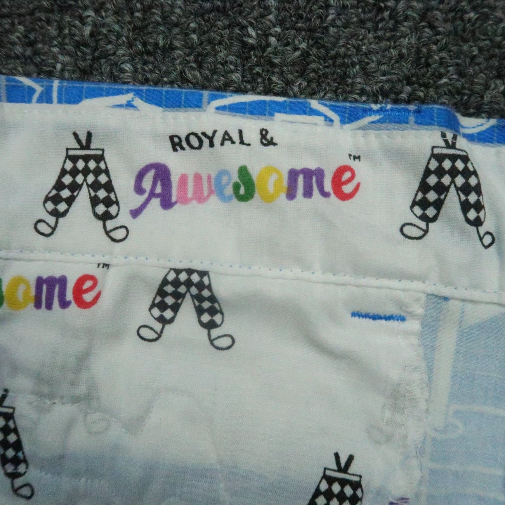 Vintage Royal & Awesome Shorts Mens 38 Blue White Best Laid Plans Golf Chino Size US 38 / EU 54 - 3 Thumbnail