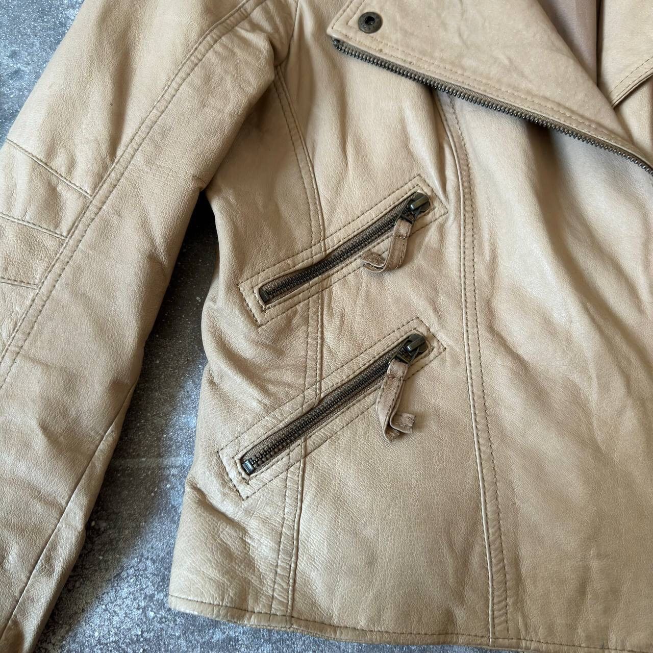 Vintage Multipocket Biker Leather Jacket