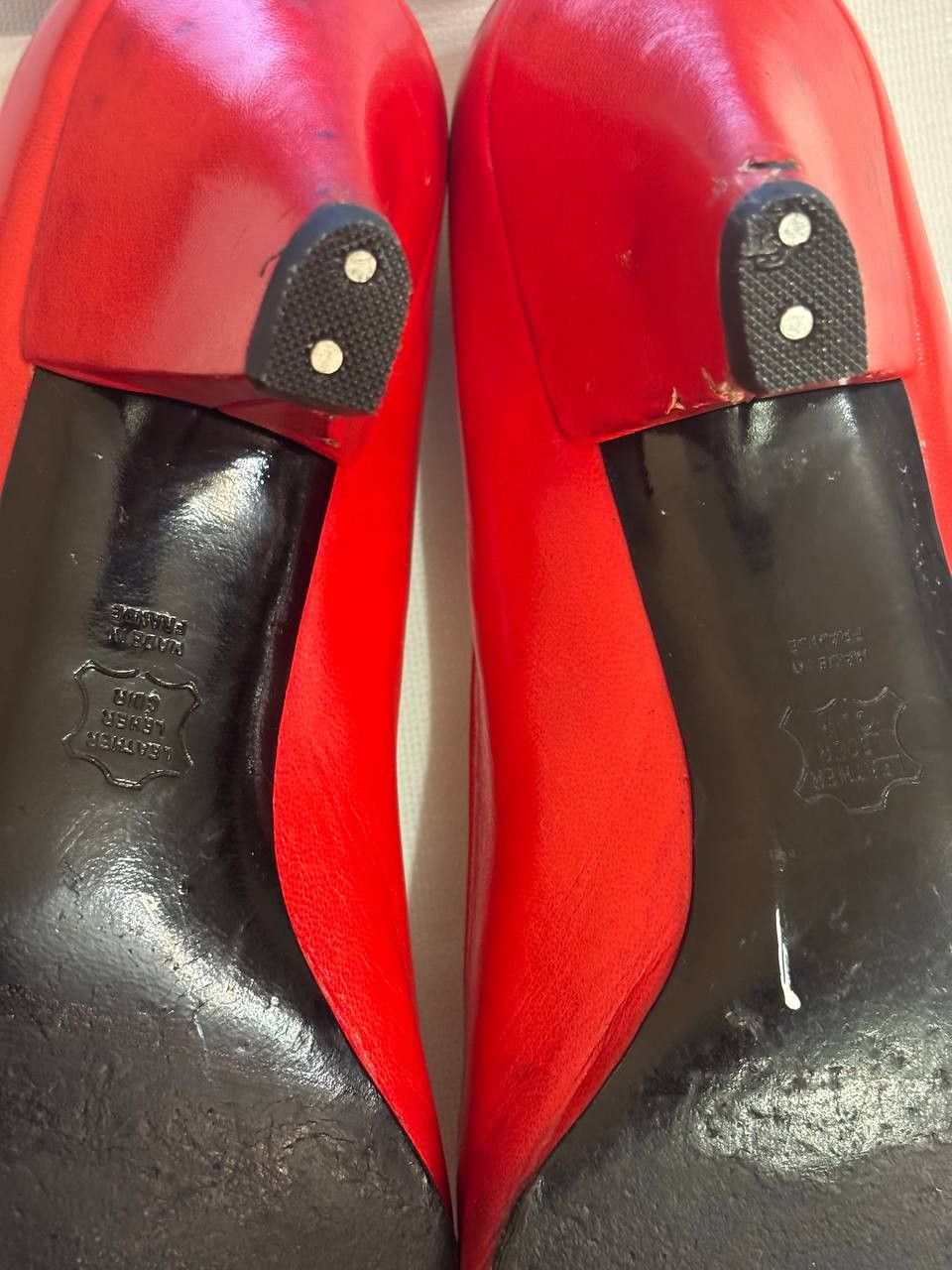 Christian Dior Monsieur Christian Dior Vintage Red Leather Pumps – Made in France Size US 7 / IT 37 - 14 Thumbnail