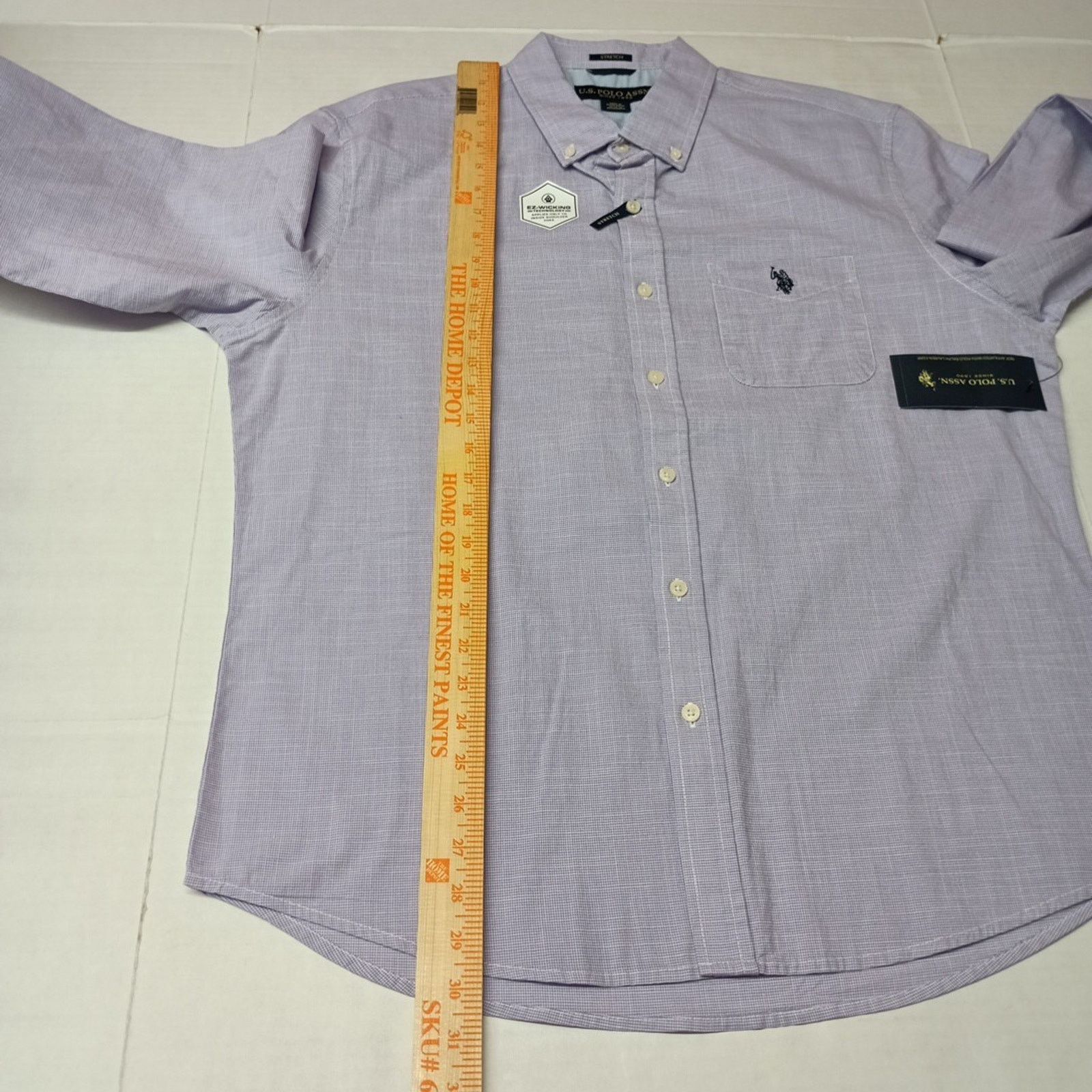 U.S. Polo Assn. U.S. Polo Assn. Button Woven Shirt Men's L Violet Checkered Size US L / EU 52-54 / 3 - 7 Thumbnail