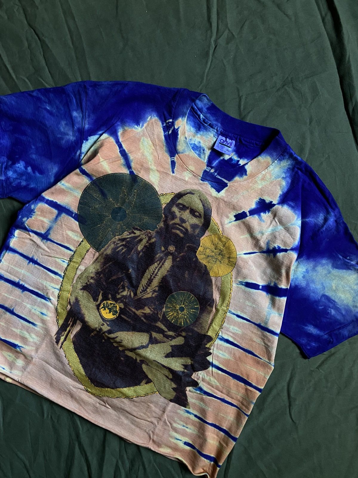 Vintage Vintage 1990 Anvil Tie Dye American Retro Custom Fit Tee Size US XL / EU 56 / 4 - 3 Thumbnail