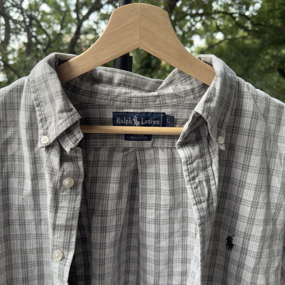 Vintage Polo Ralph Lauren Gray Plaid Shirt Skater Faded ERD Grunge Size US L / EU 52-54 / 3 - 3 Thumbnail