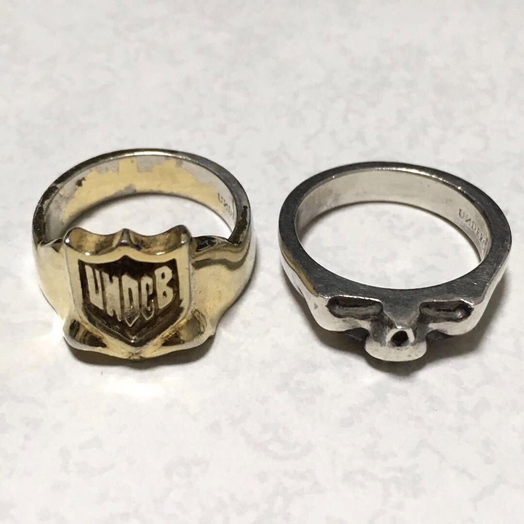 Undercover 2 Piece Skull Logo Ring Size ONE SIZE - 2 Thumbnail