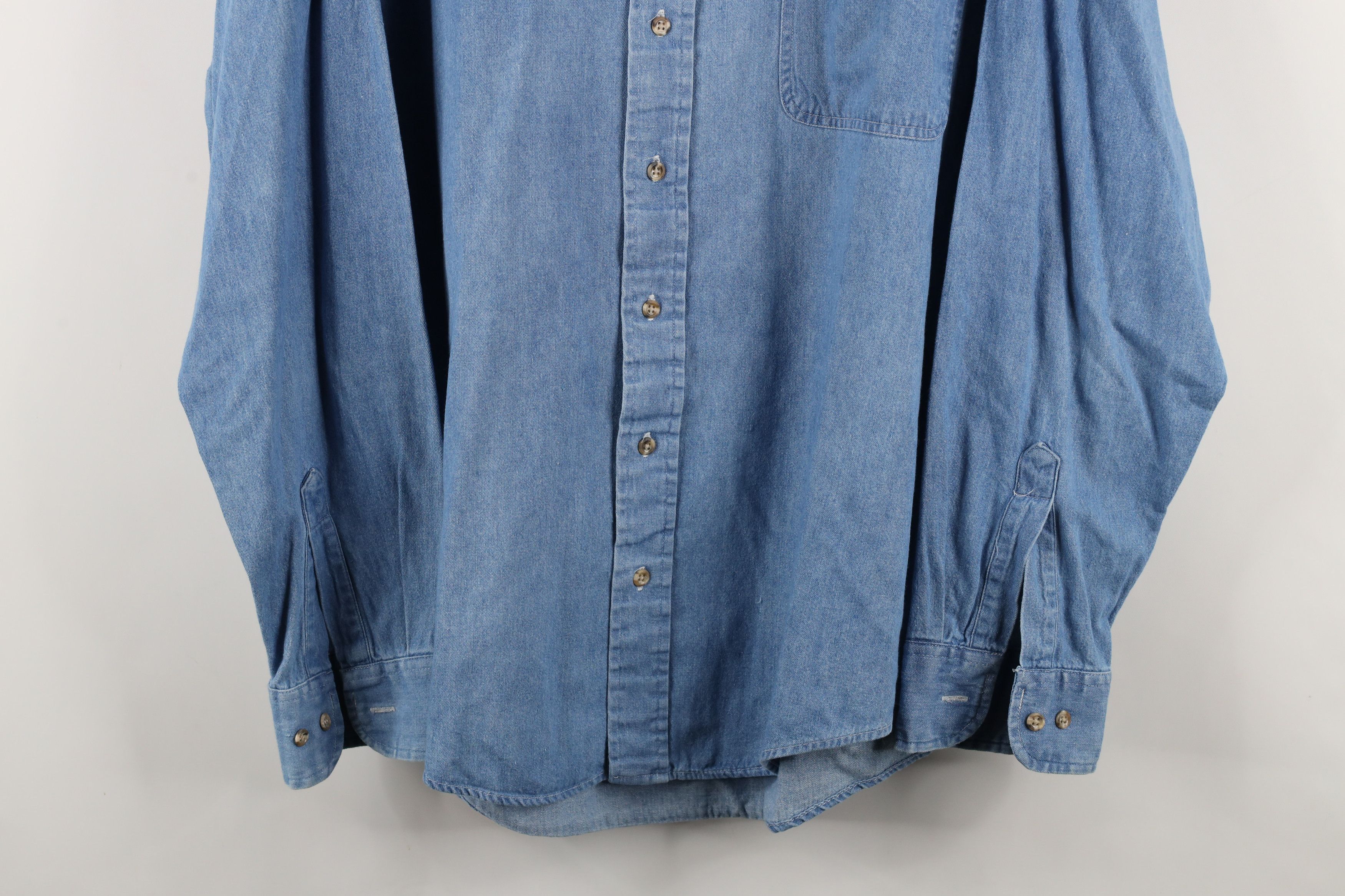 Vintage Vintage 90s Tabasco Hot Sauce Denim Jean Button Down Shirt Size US XL / EU 56 / 4 - 3 Thumbnail
